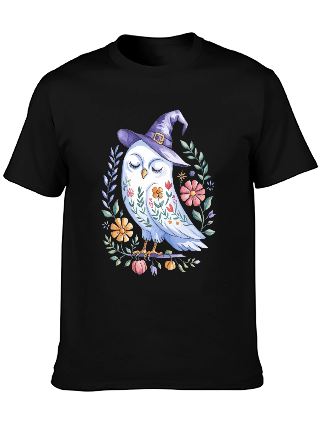 Whimsical Owl Witch T-Shirt - Halloween Tee