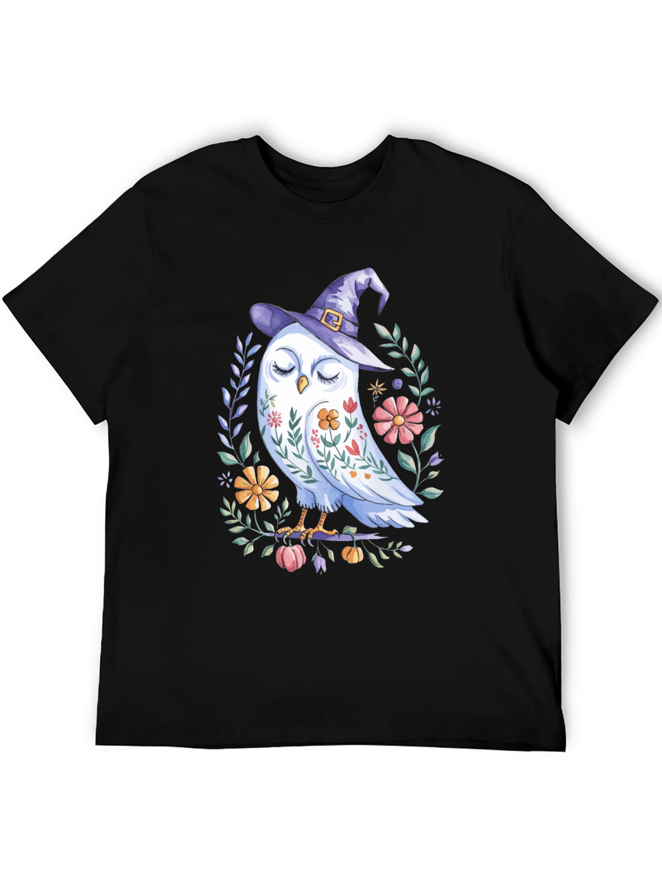 Whimsical Owl Witch T-Shirt - Halloween Tee