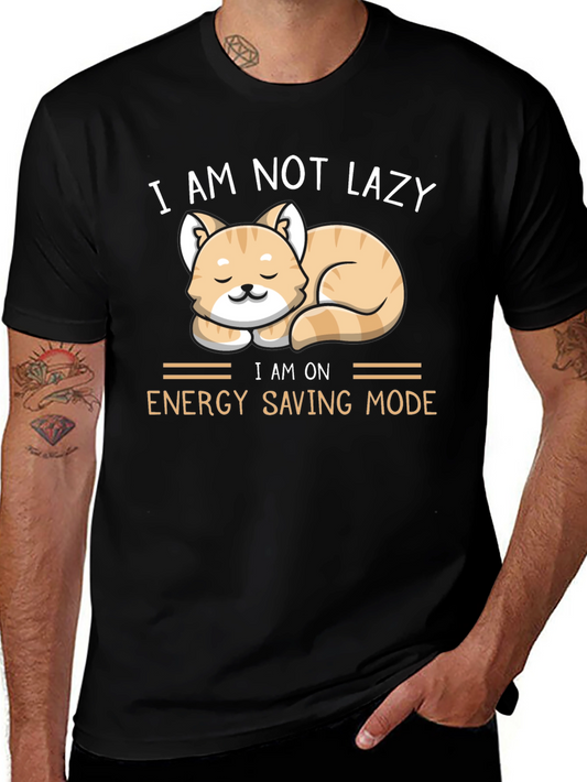 Funny Cat Energy Saving Mode T-Shirt
