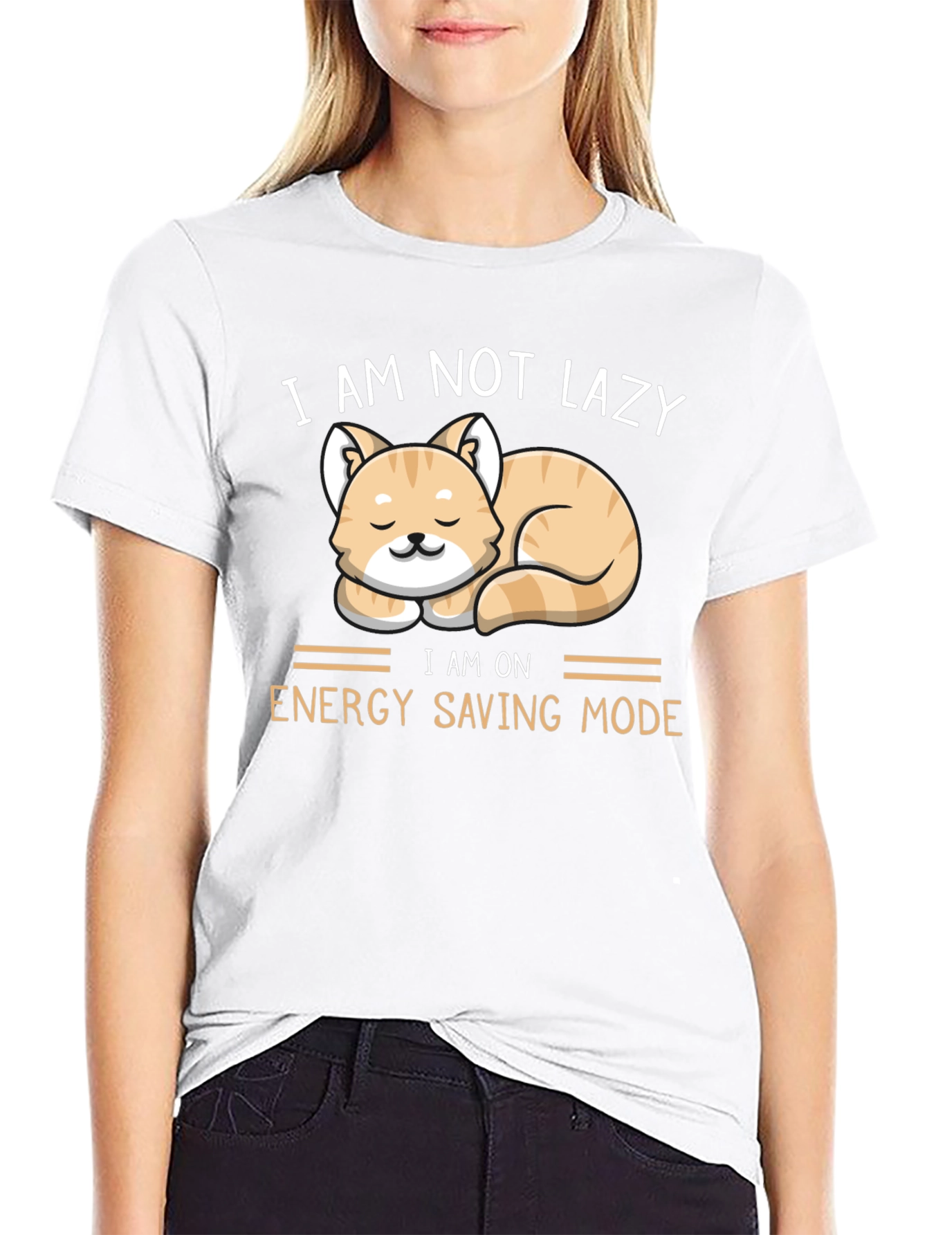 Funny Cat Energy Saving Mode T-Shirt