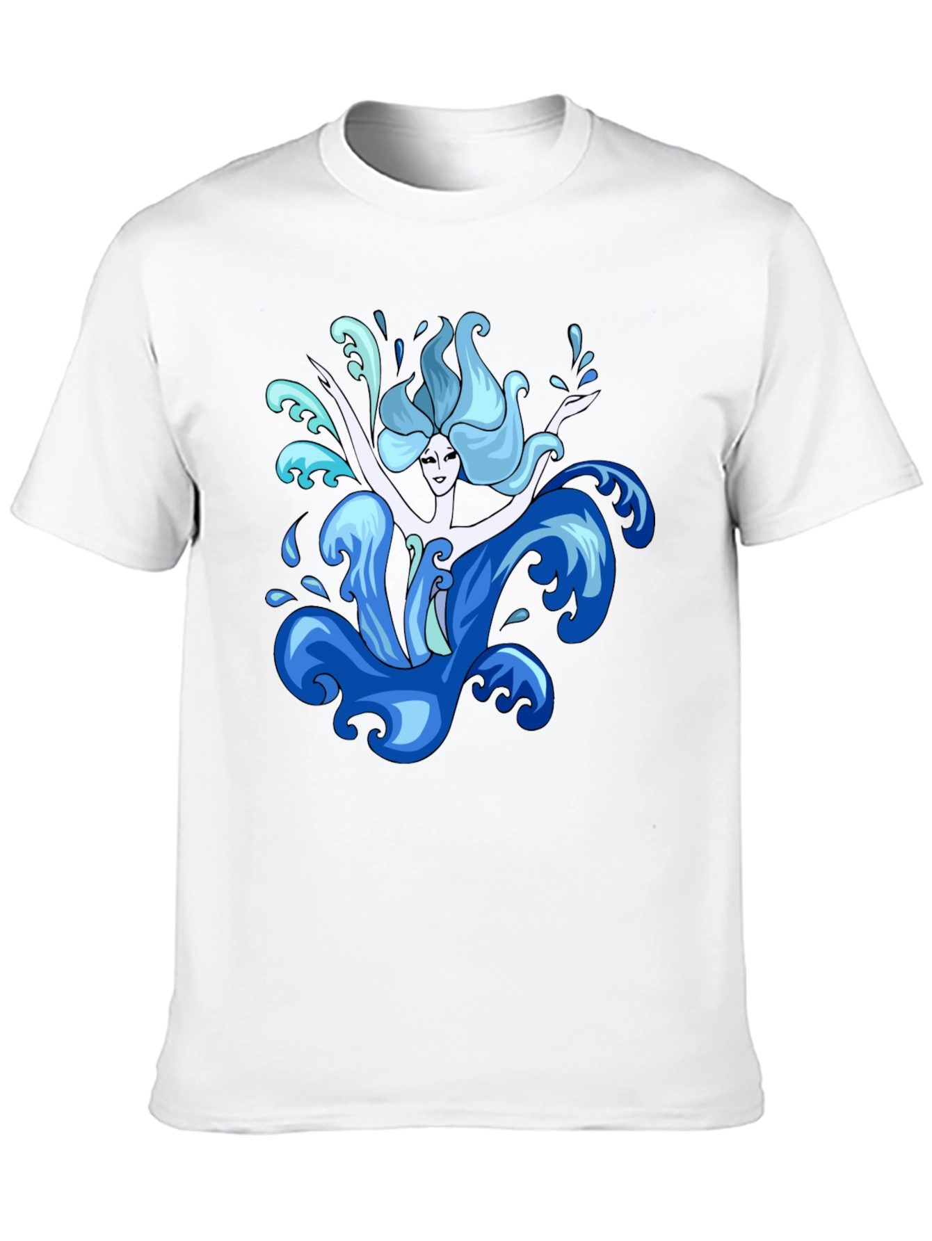 Water Nymph Graphic Tee - Black Cotton T-Shirt