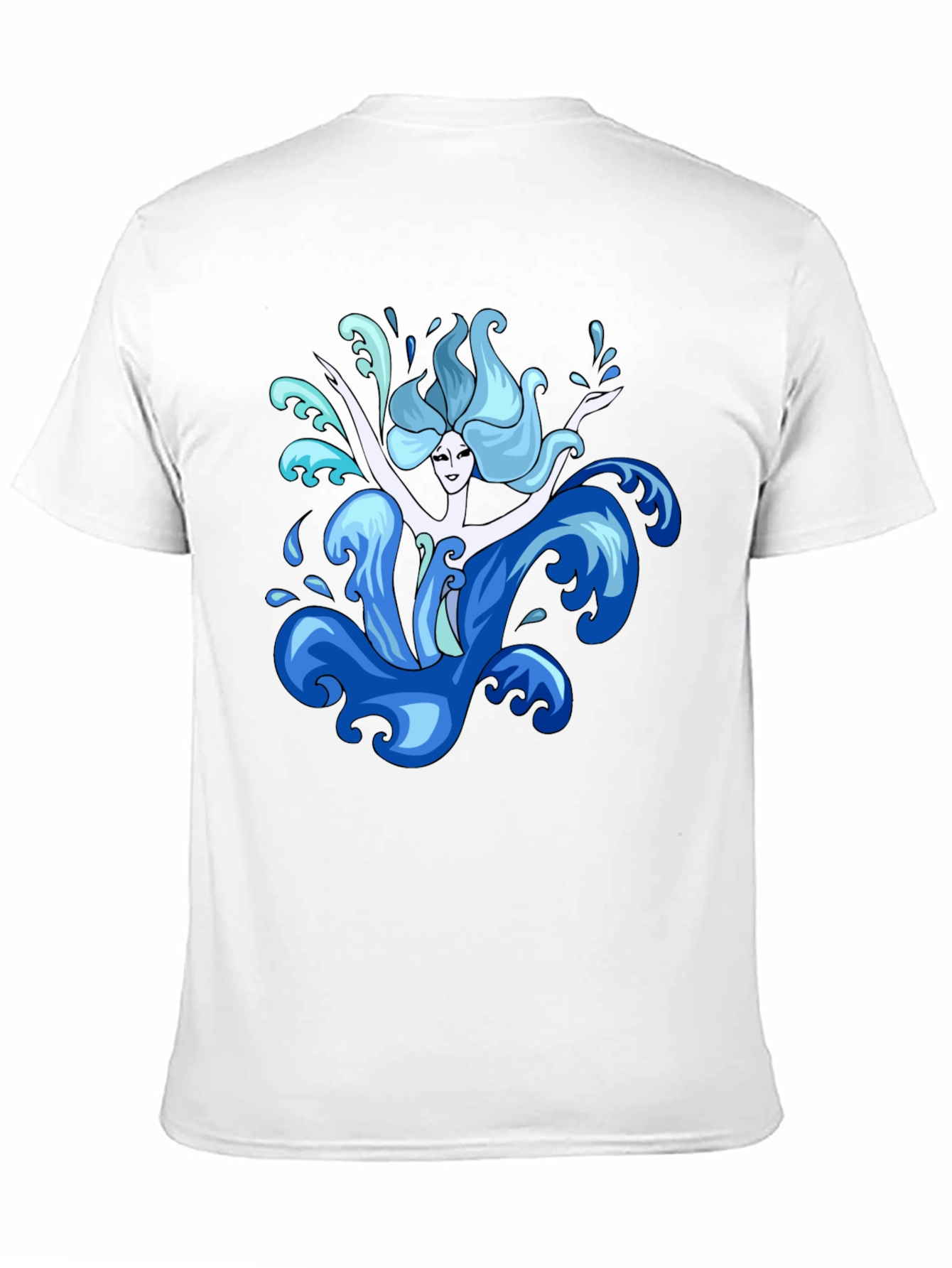 Water Nymph Graphic Tee - Black Cotton T-Shirt