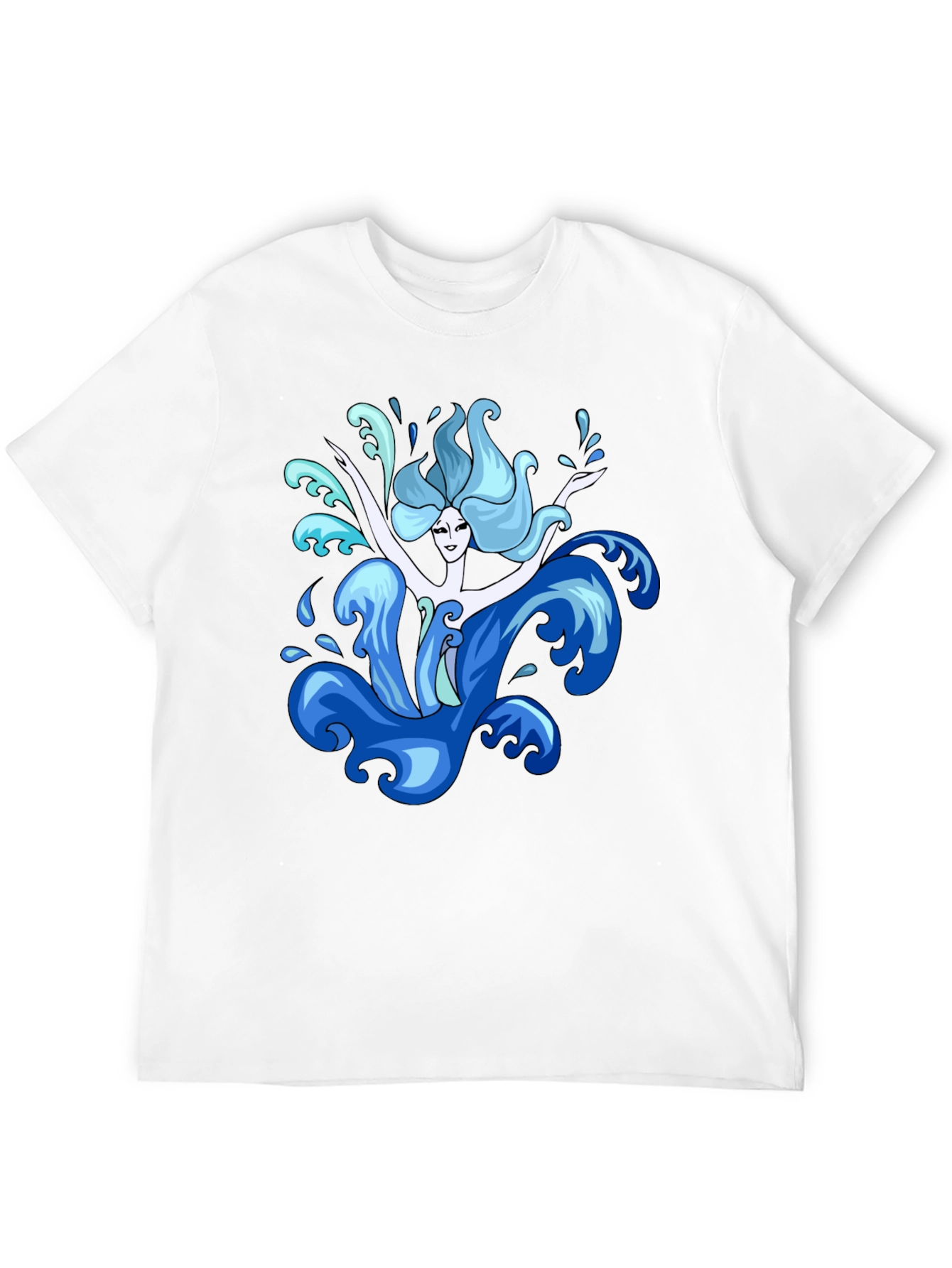 Water Nymph Graphic Tee - Black Cotton T-Shirt