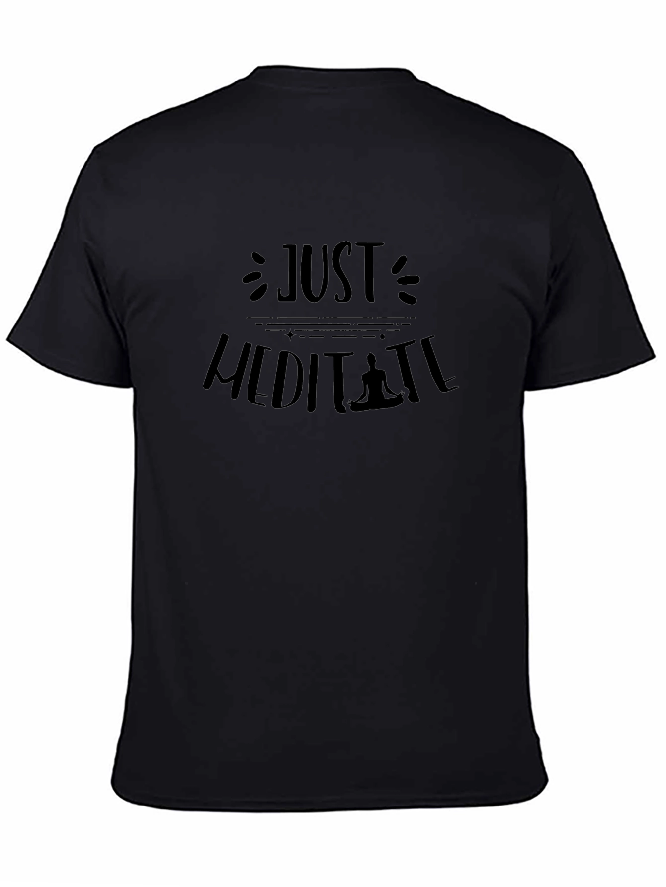 Just Meditate Graphic Black T-Shirt