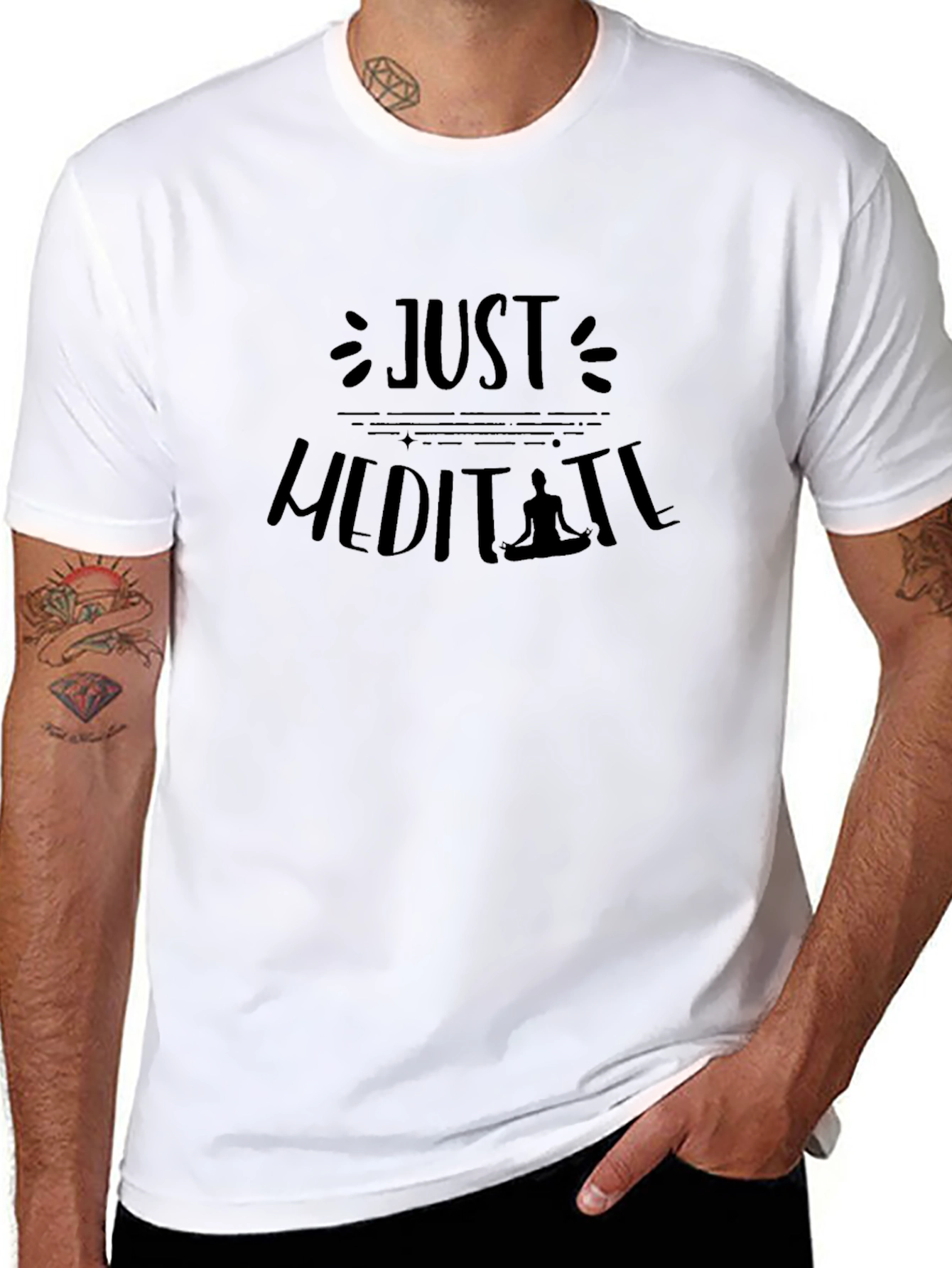 Just Meditate Graphic Black T-Shirt