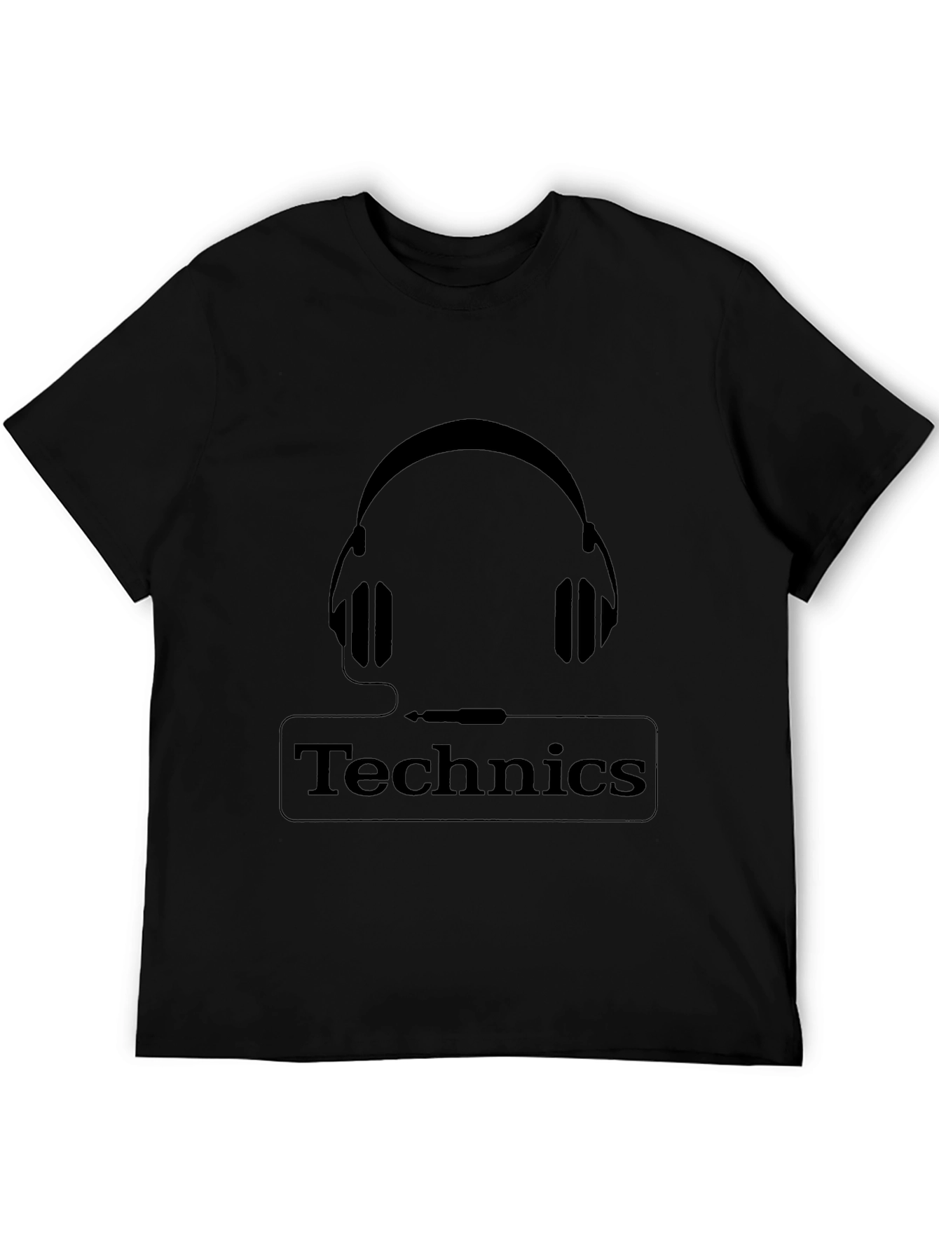 Technics Headphones Graphic Black T-Shirt