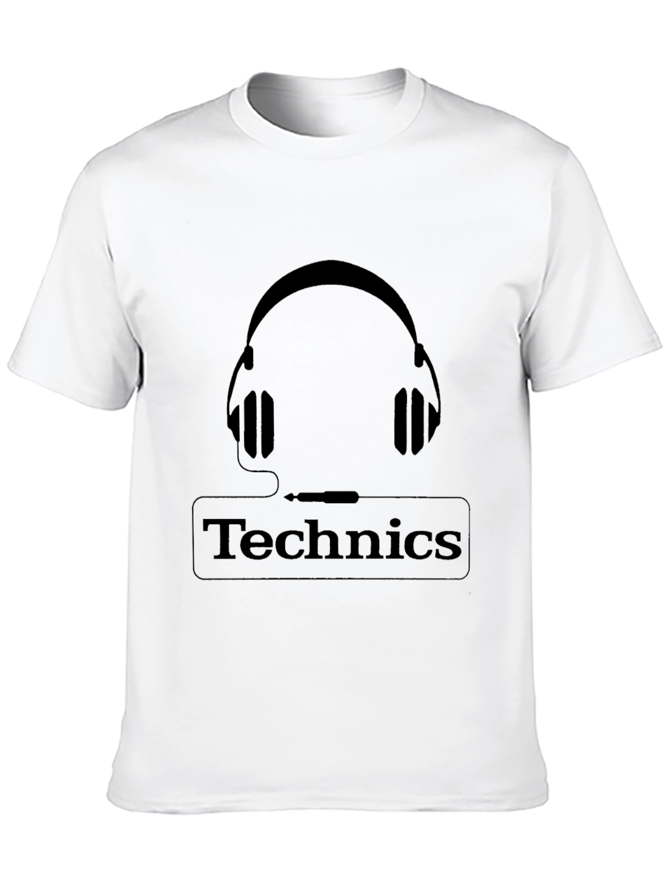 Technics Headphones Graphic Black T-Shirt
