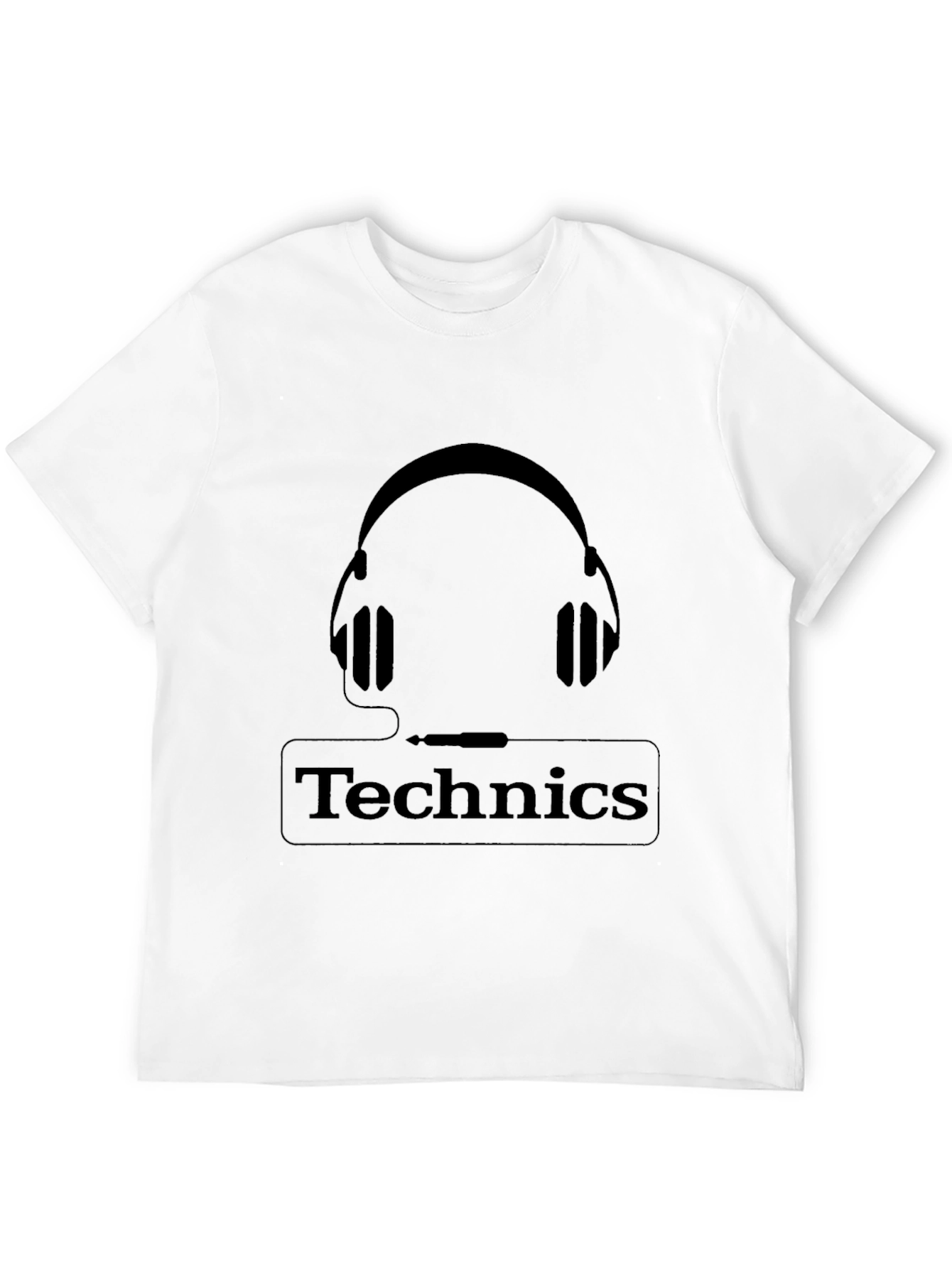 Technics Headphones Graphic Black T-Shirt