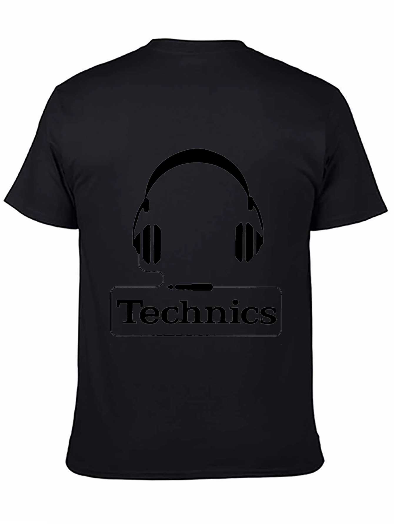 Technics Headphones Graphic Black T-Shirt