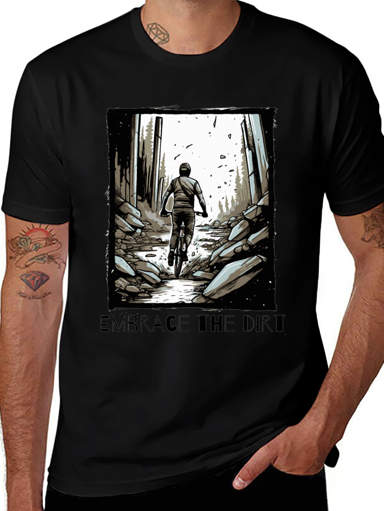 Embrace the Dirt T-Shirt - Mountain Biking Design