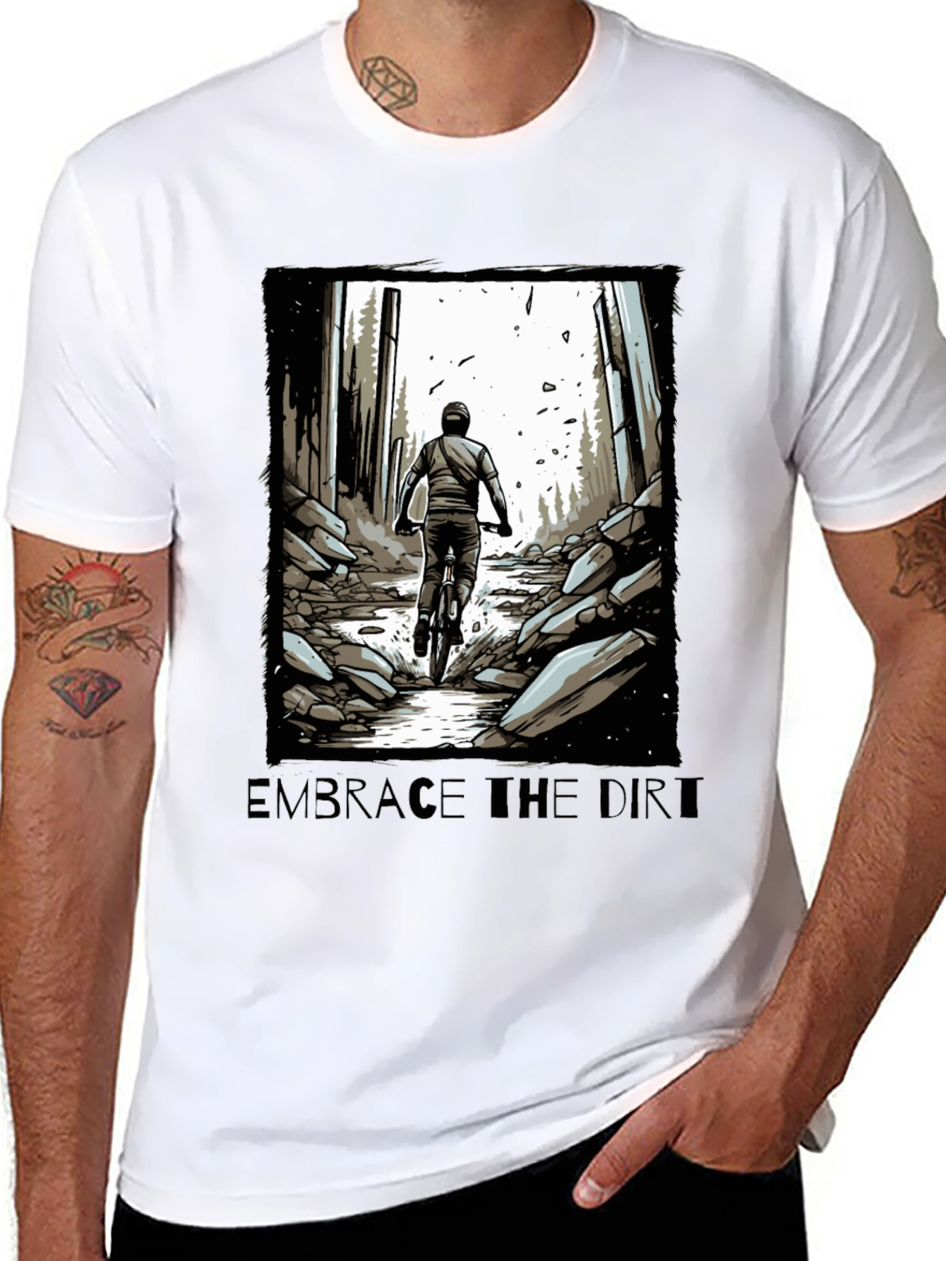 Embrace the Dirt T-Shirt - Mountain Biking Design