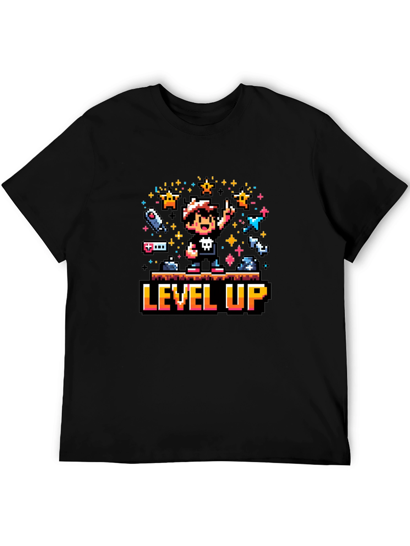 Retro Gamer Level Up Pixel Art T-Shirt