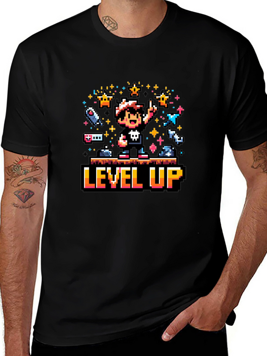 Retro Gamer Level Up Pixel Art T-Shirt