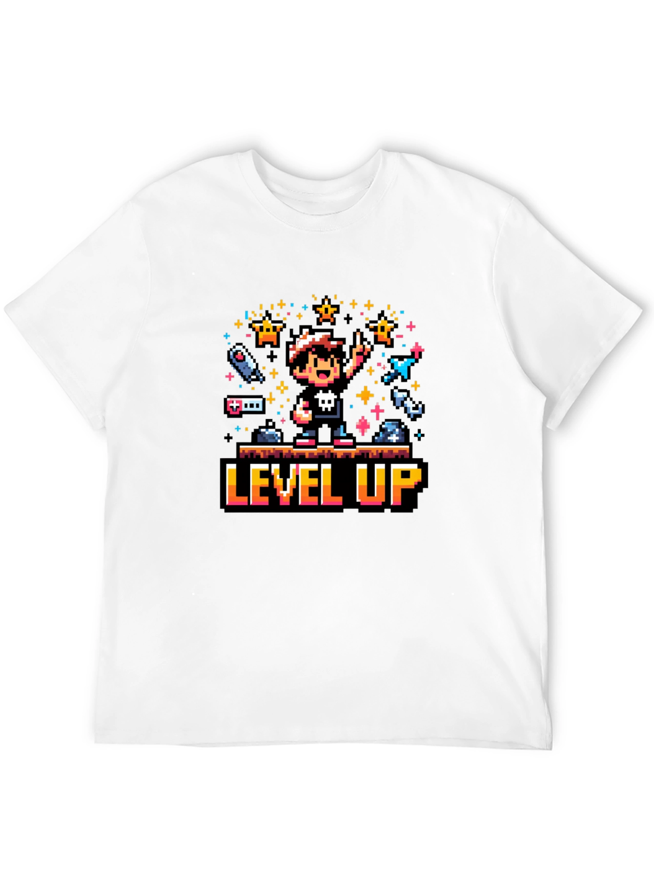 Retro Gamer Level Up Pixel Art T-Shirt