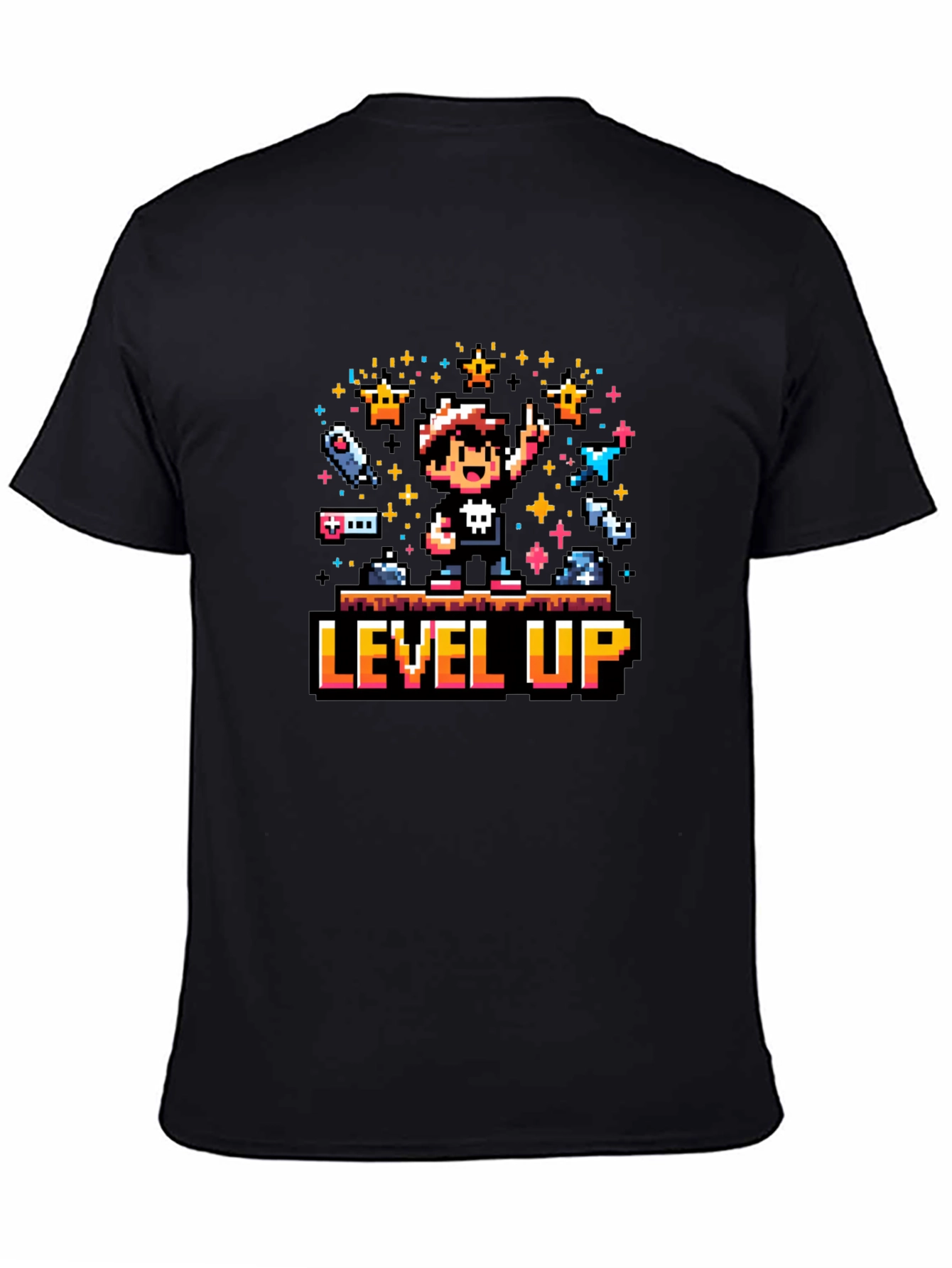 Retro Gamer Level Up Pixel Art T-Shirt