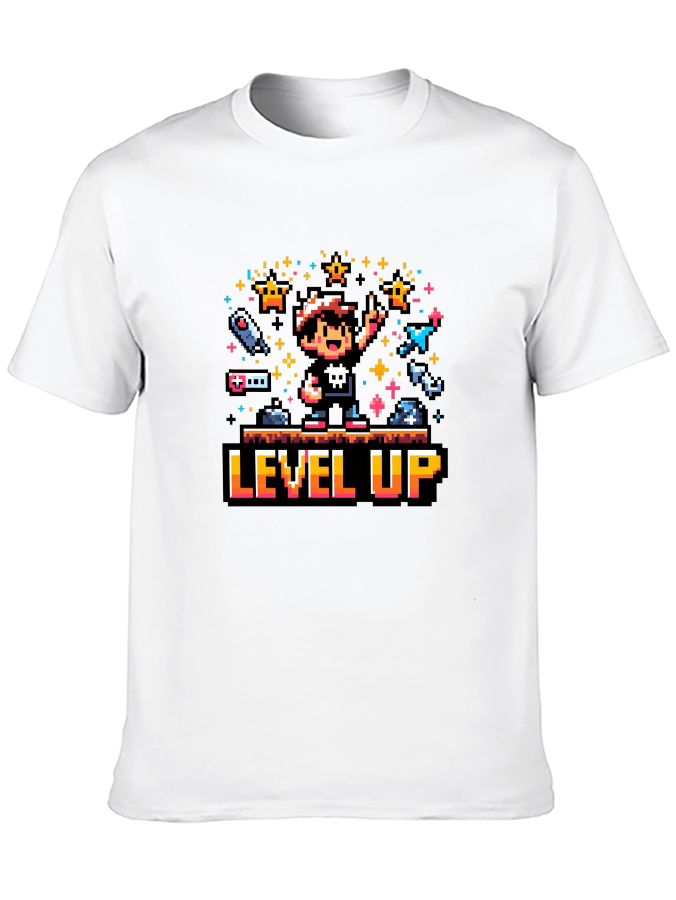 Retro Gamer Level Up Pixel Art T-Shirt
