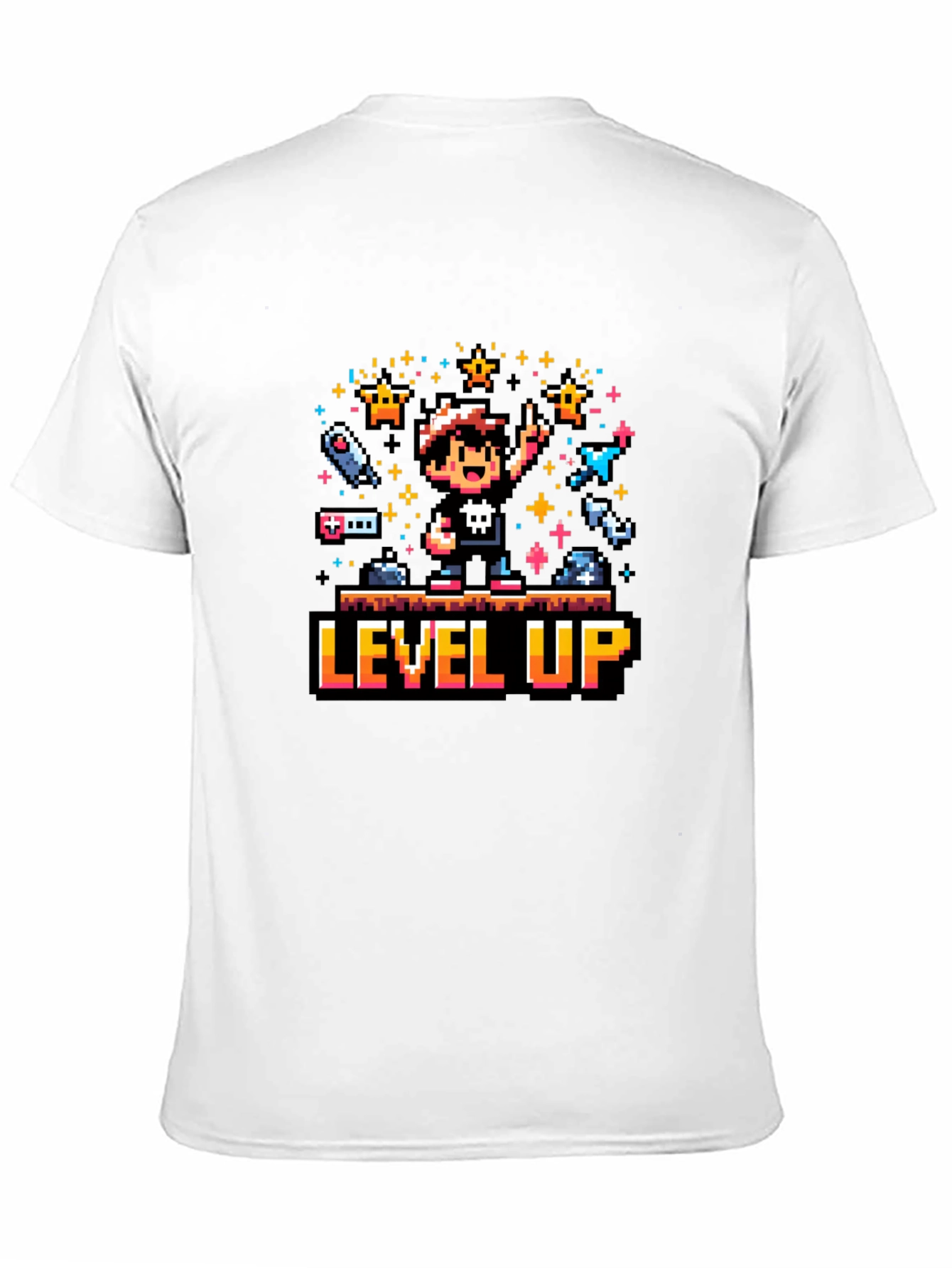 Retro Gamer Level Up Pixel Art T-Shirt