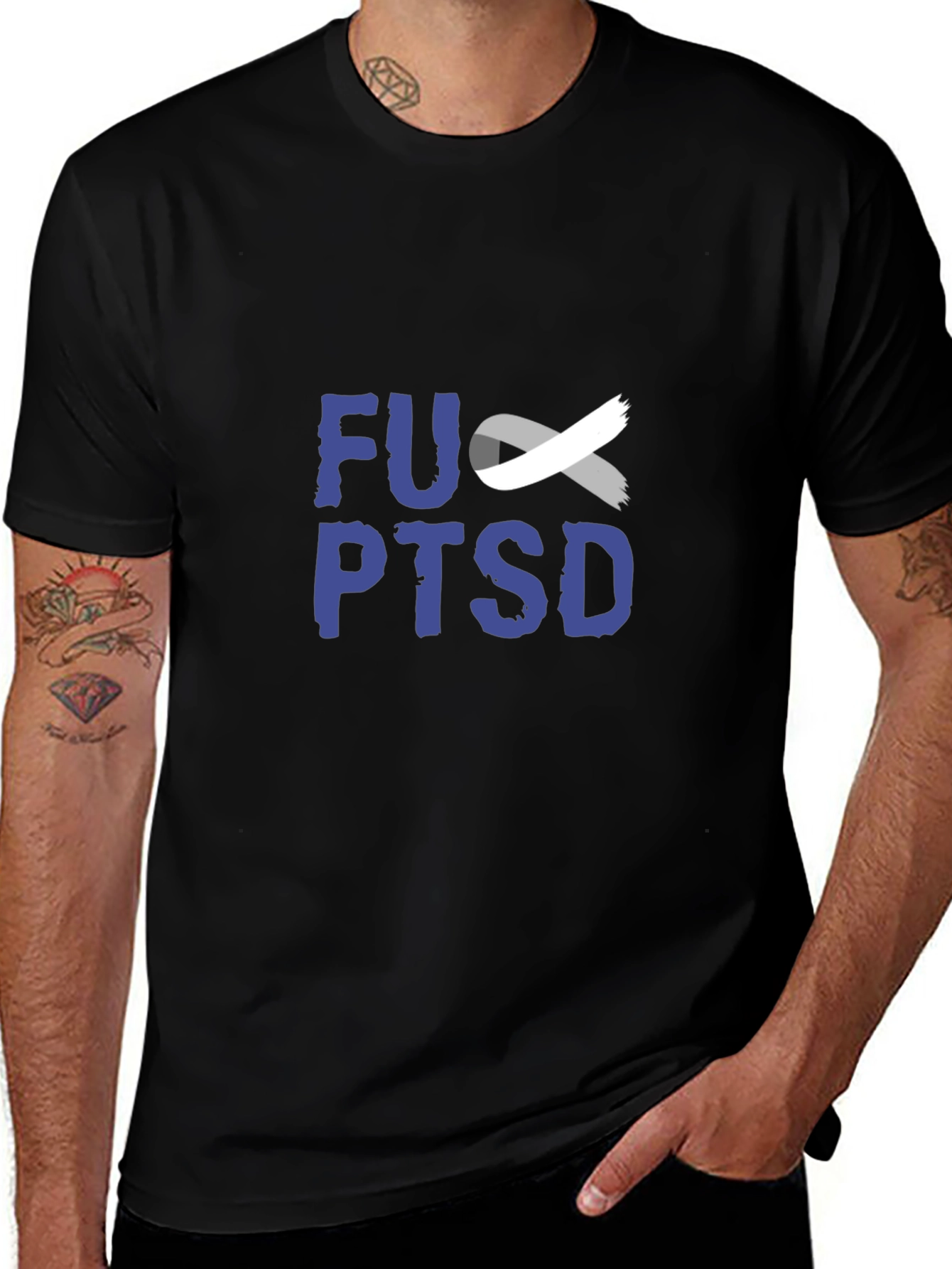 FU PTSD Awareness T-Shirt - Unisex Black Tee