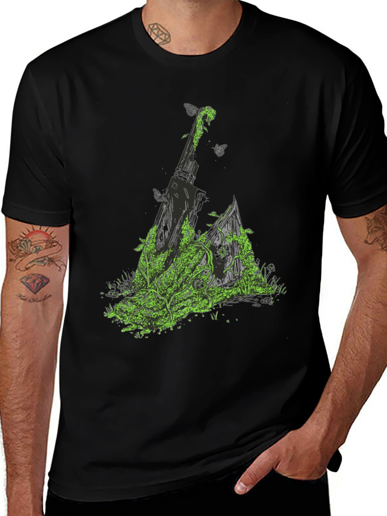 Nature Sword Tee - Black Graphic T-Shirt
