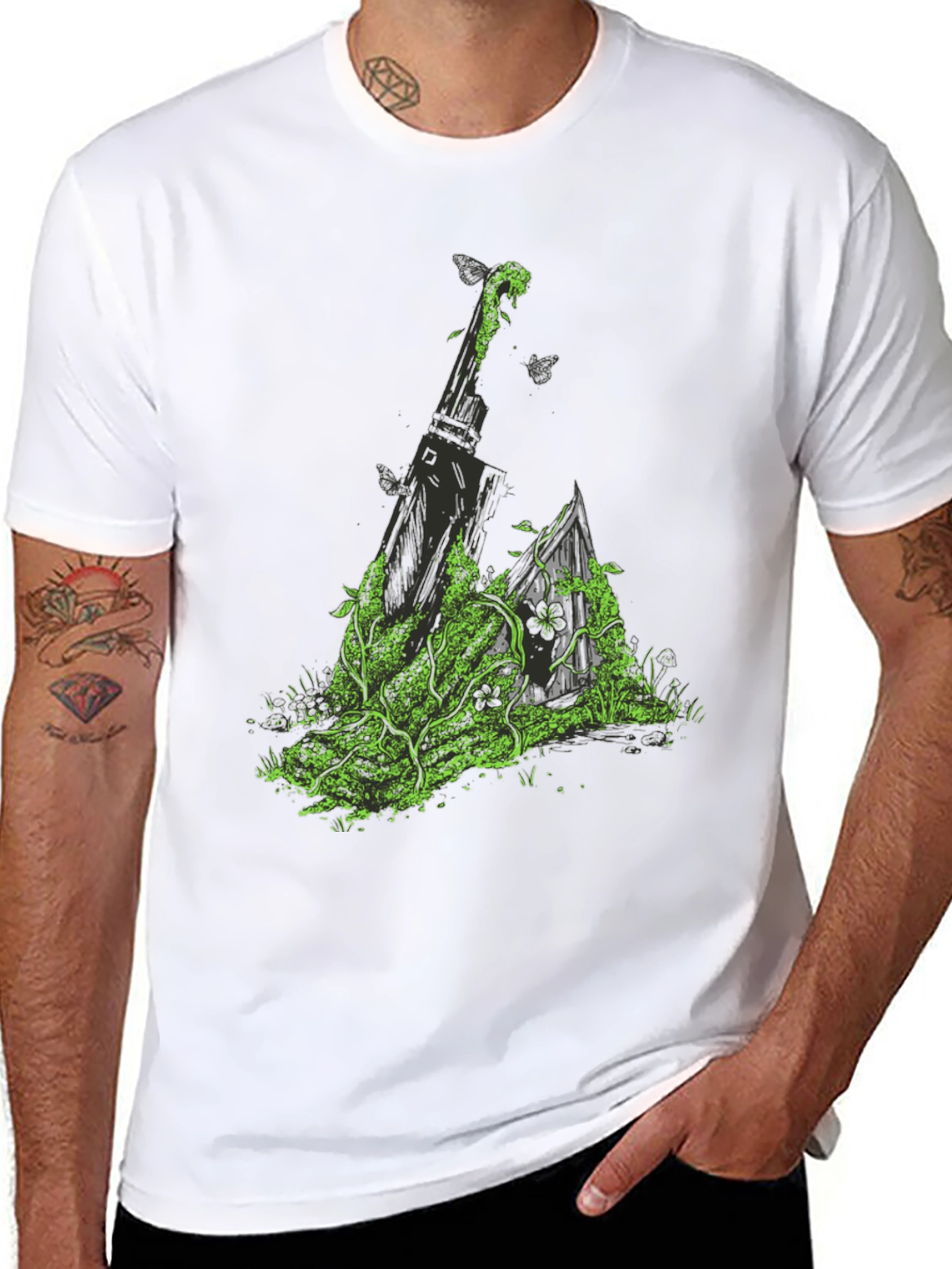Nature Sword Tee - Black Graphic T-Shirt