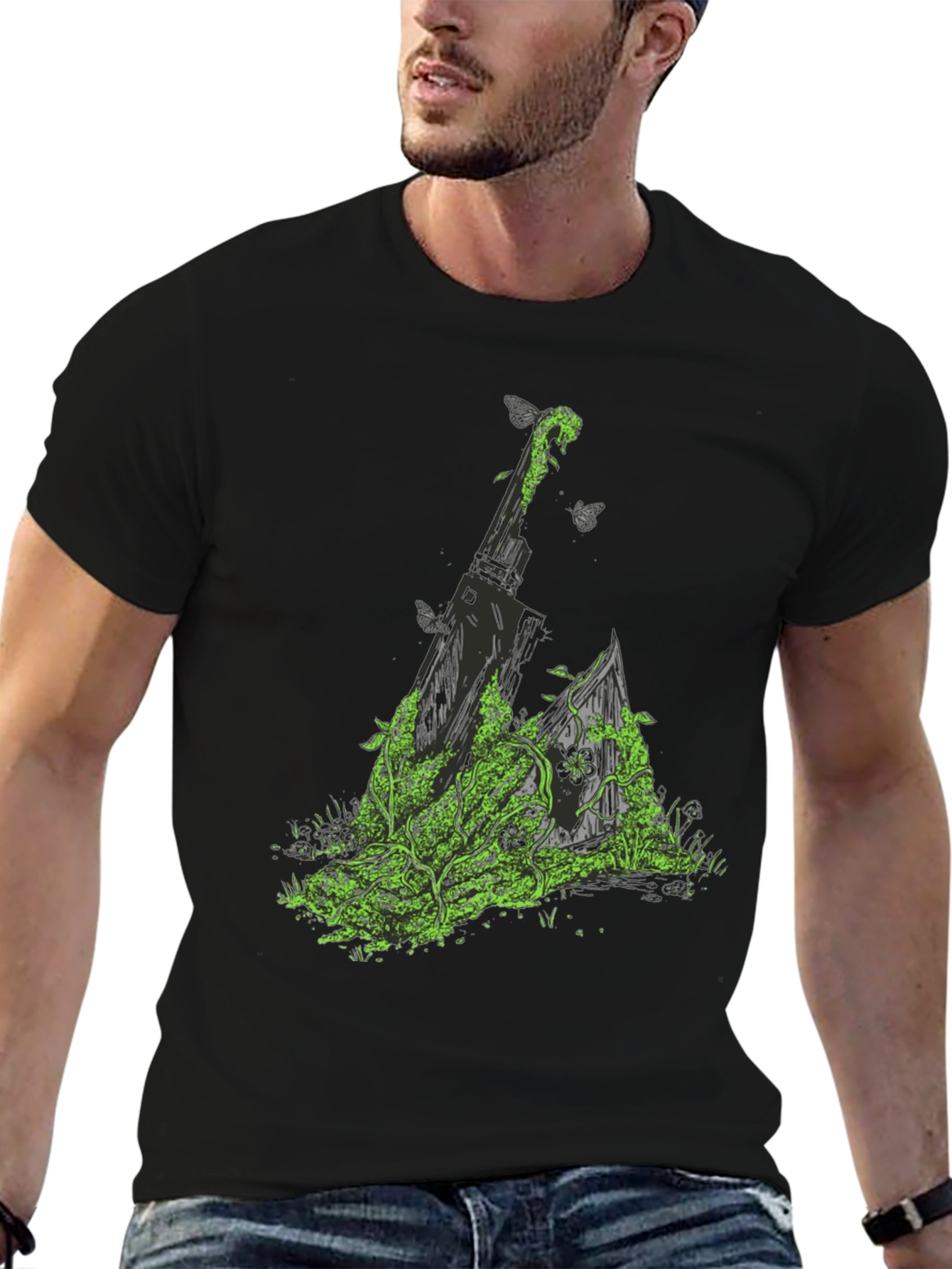 Nature Sword Tee - Black Graphic T-Shirt