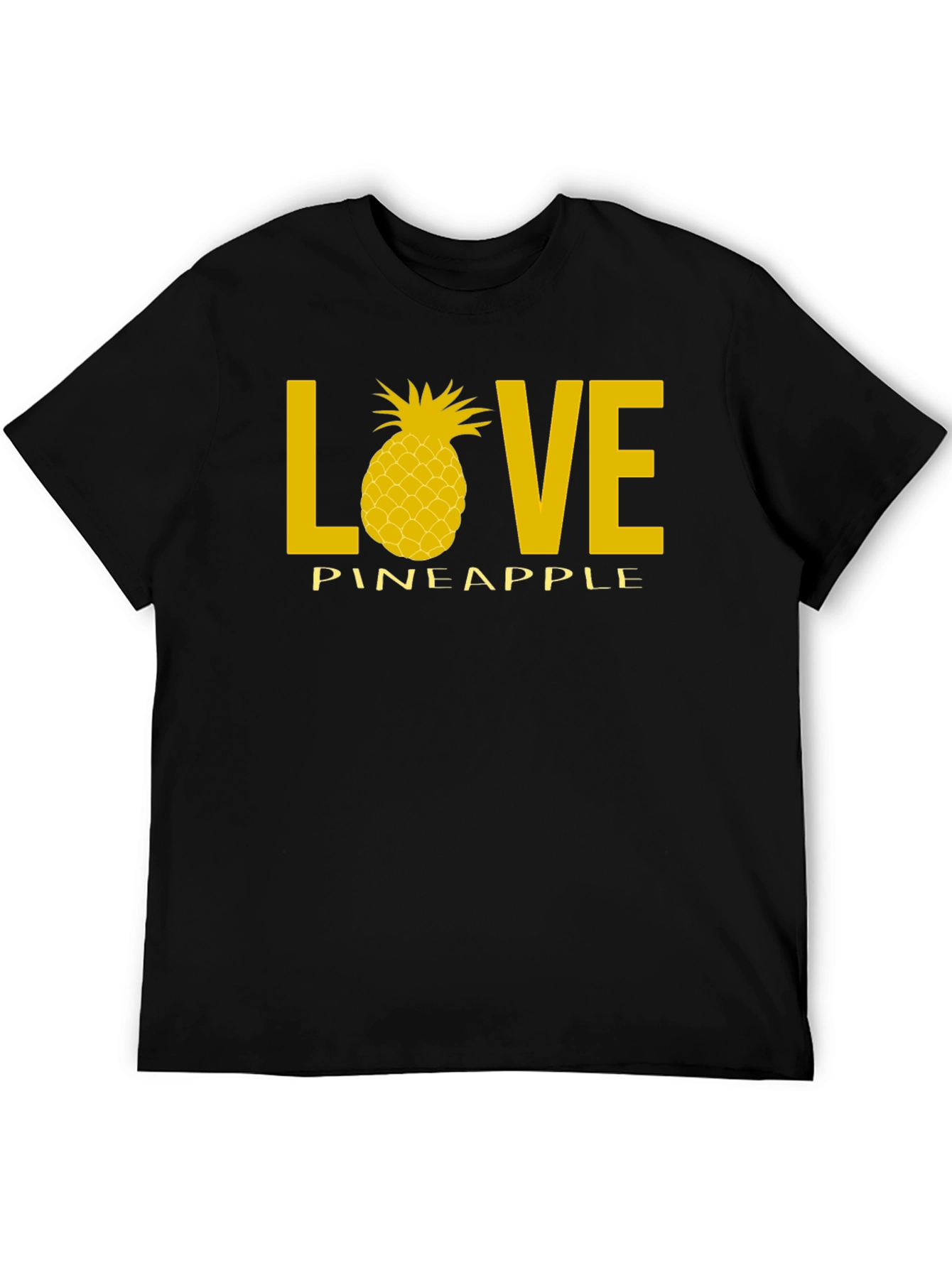 Love Pineapple Black Graphic T-Shirt