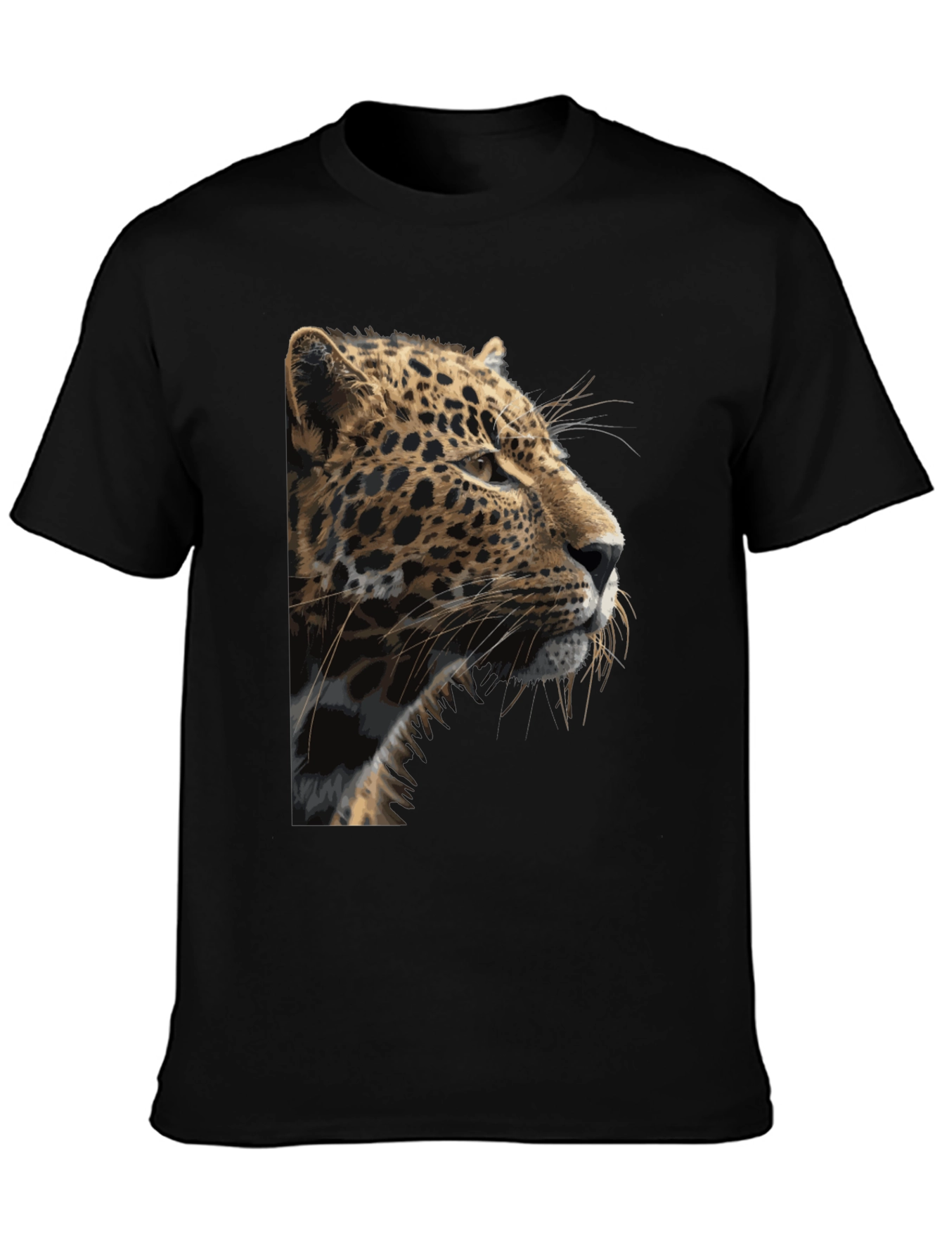 Jaguar Print Black T-Shirt - Mens Graphic Tee