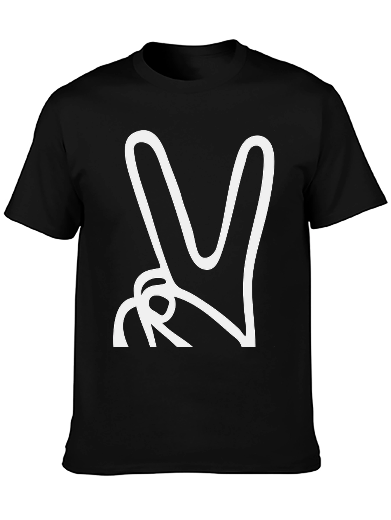 Peace Sign Graphic Tee - Black