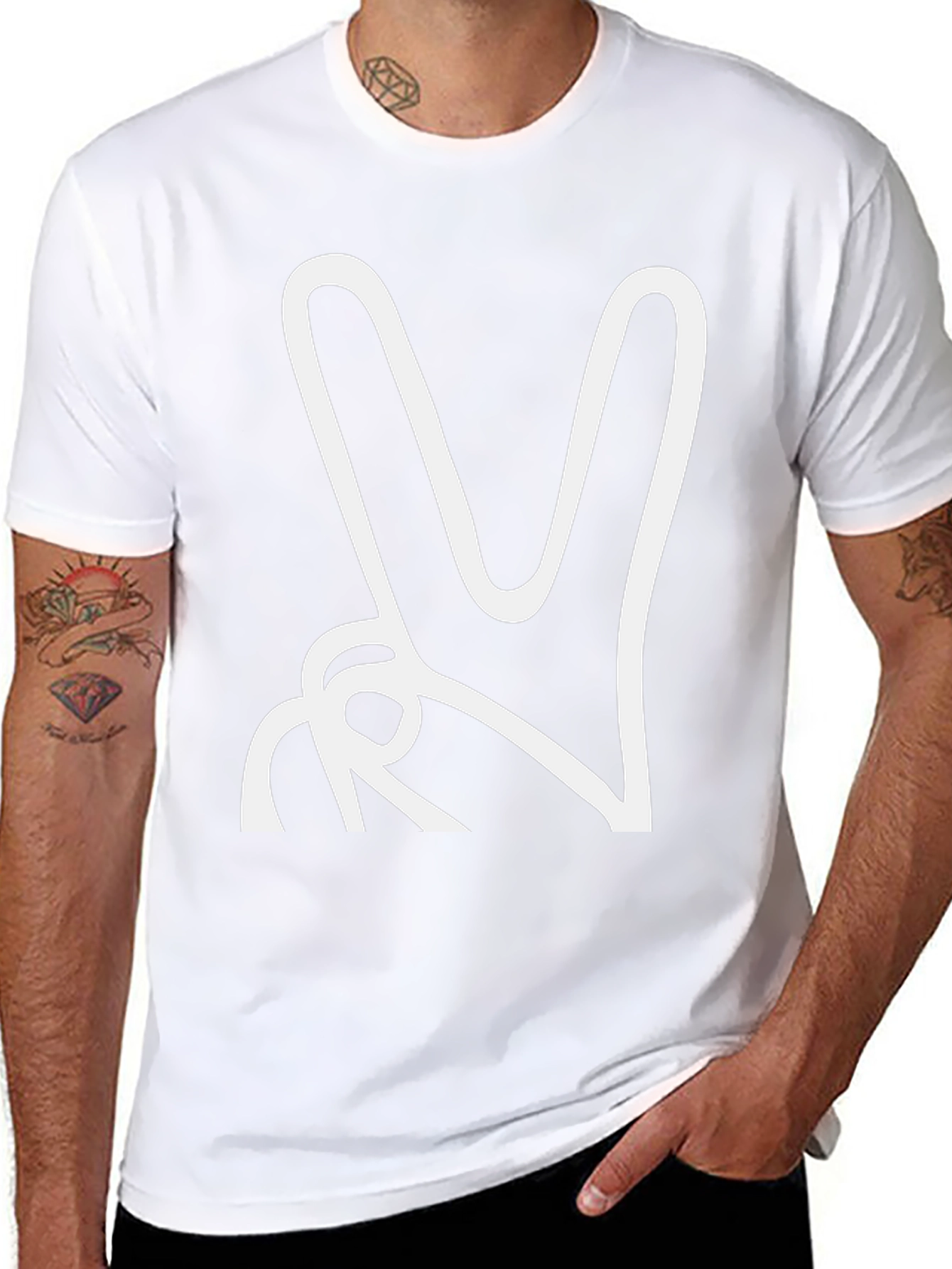 Peace Sign Graphic Tee - Black
