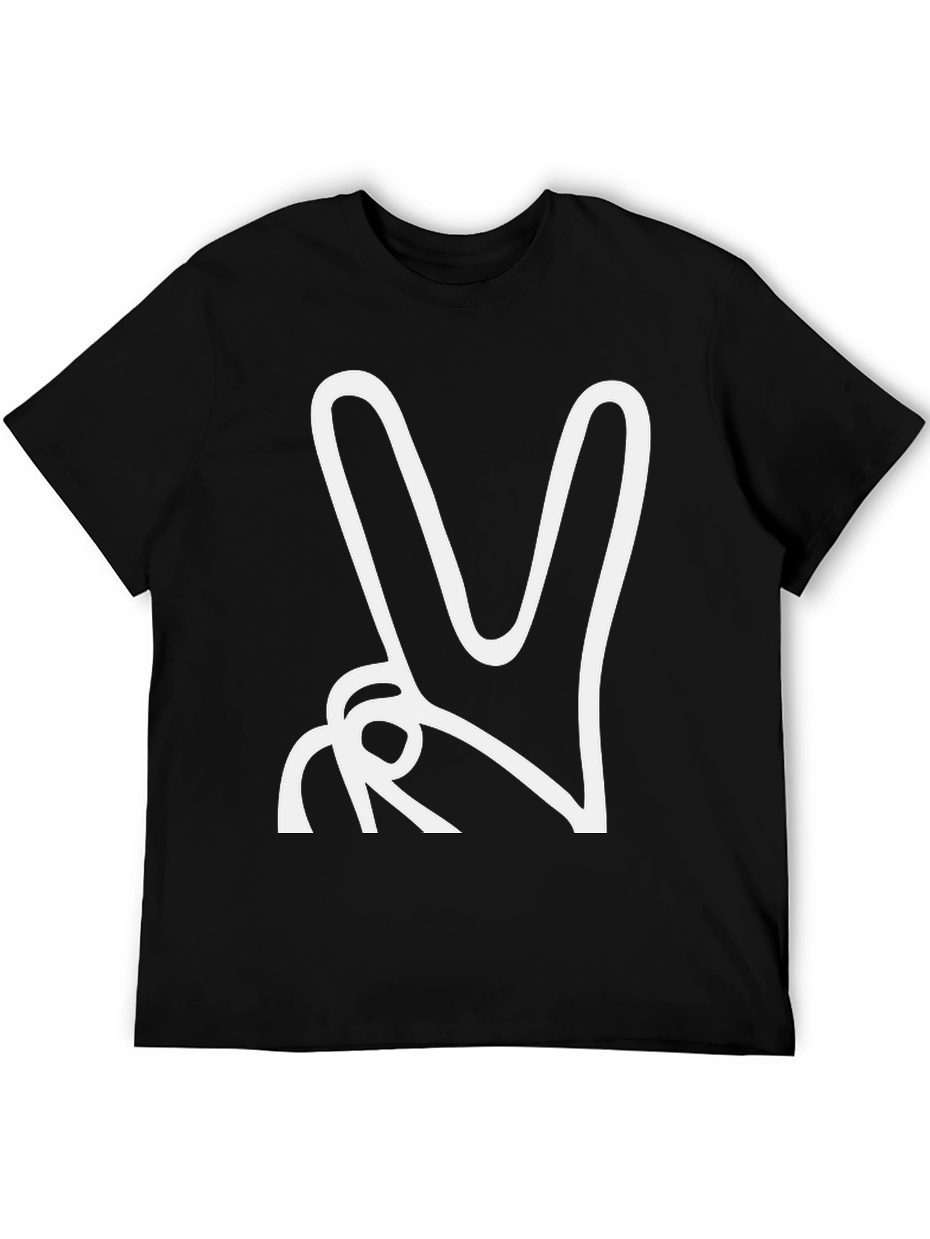 Peace Sign Graphic Tee - Black