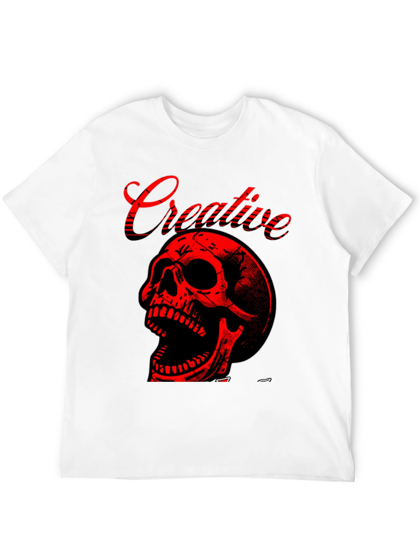 Creative Skull Graphic Tee - Mens Black T-Shirt