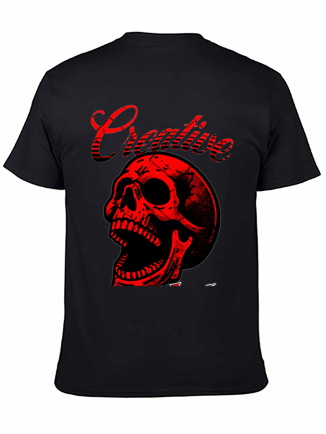 Creative Skull Graphic Tee - Mens Black T-Shirt