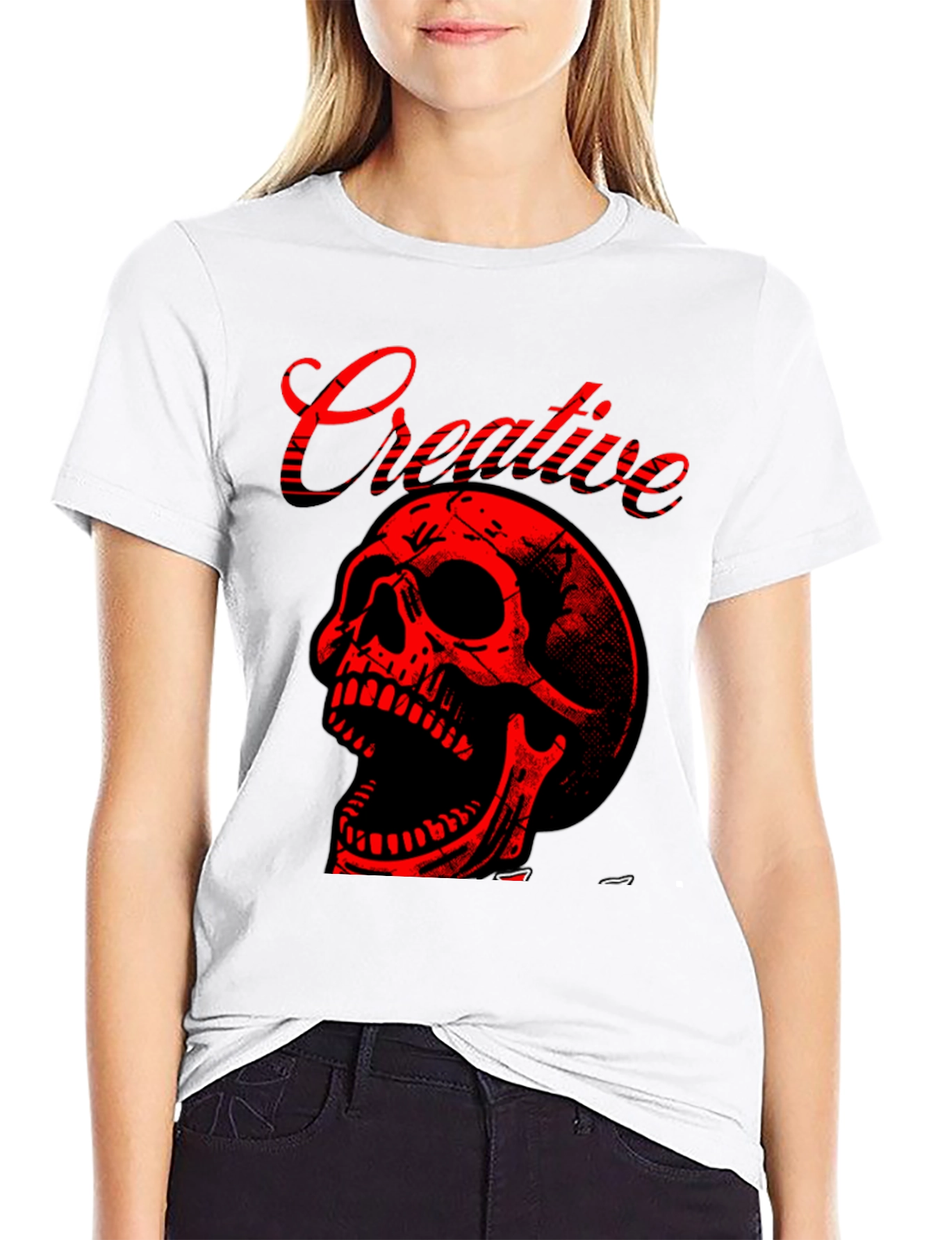 Creative Skull Graphic Tee - Mens Black T-Shirt