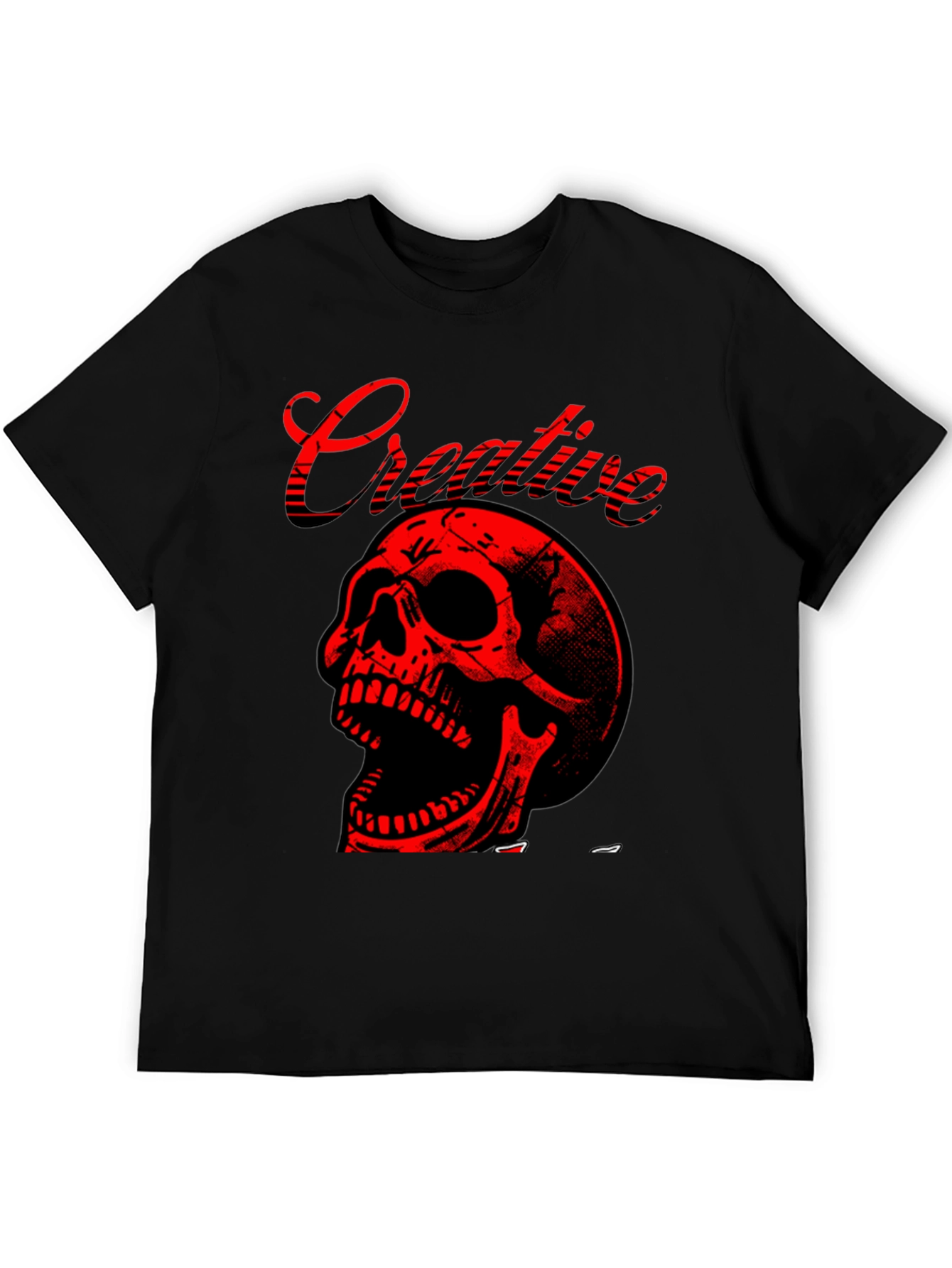 Creative Skull Graphic Tee - Mens Black T-Shirt
