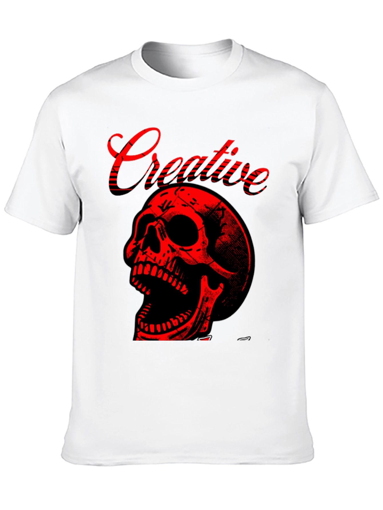 Creative Skull Graphic Tee - Mens Black T-Shirt