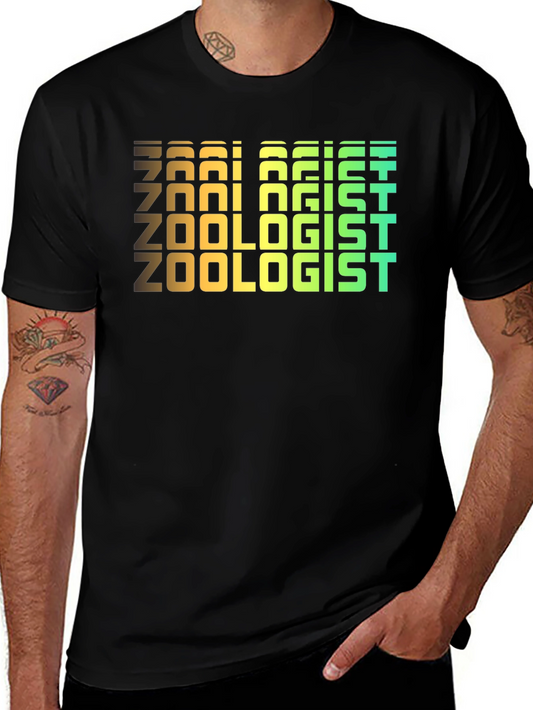 Zoologist Retro Text Black T-Shirt