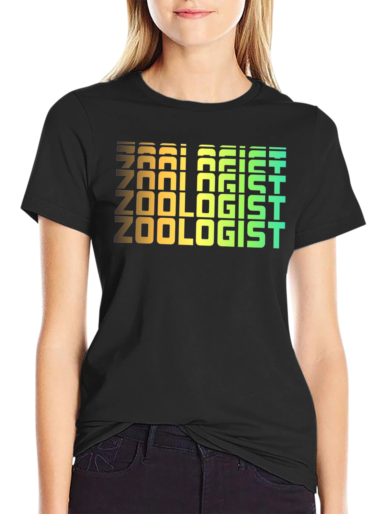 Zoologist Retro Text Black T-Shirt