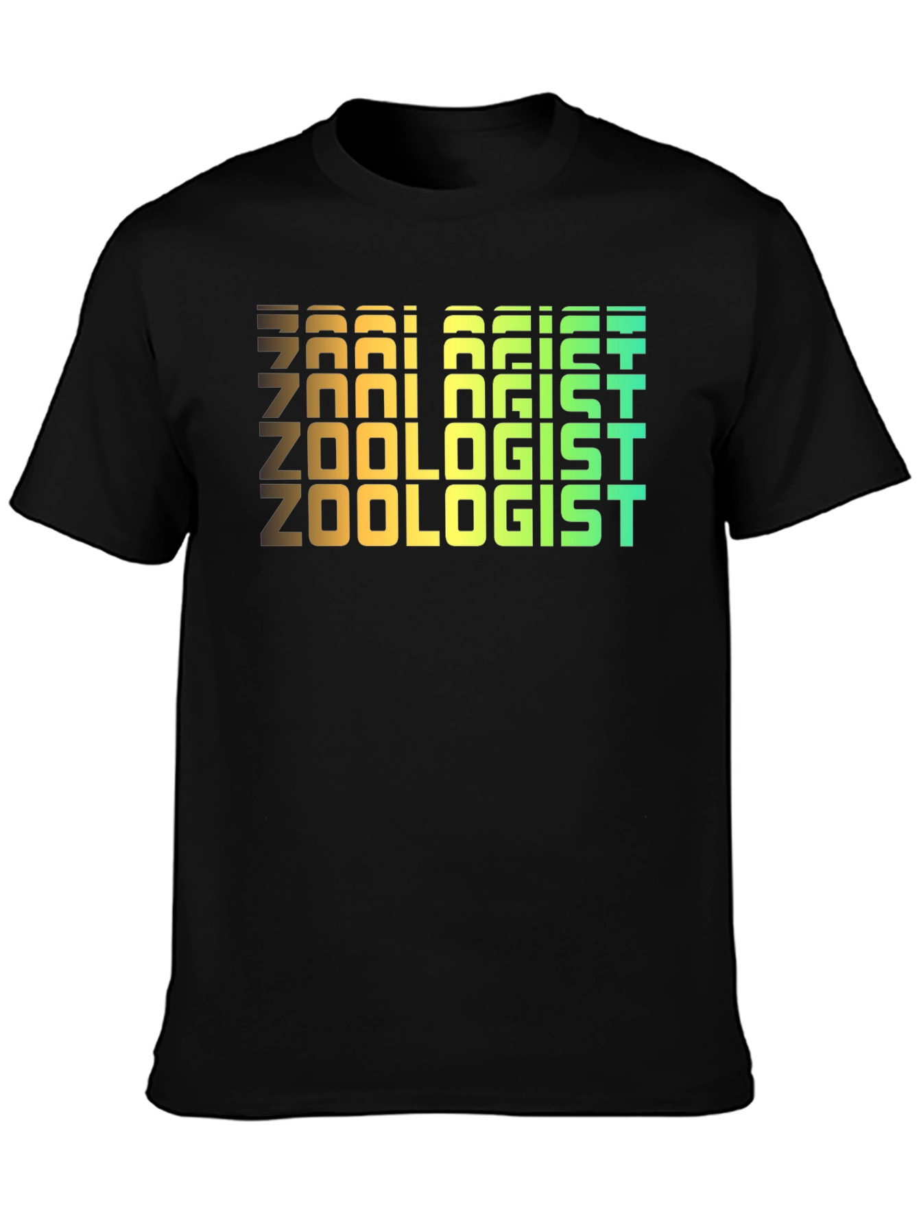 Zoologist Retro Text Black T-Shirt