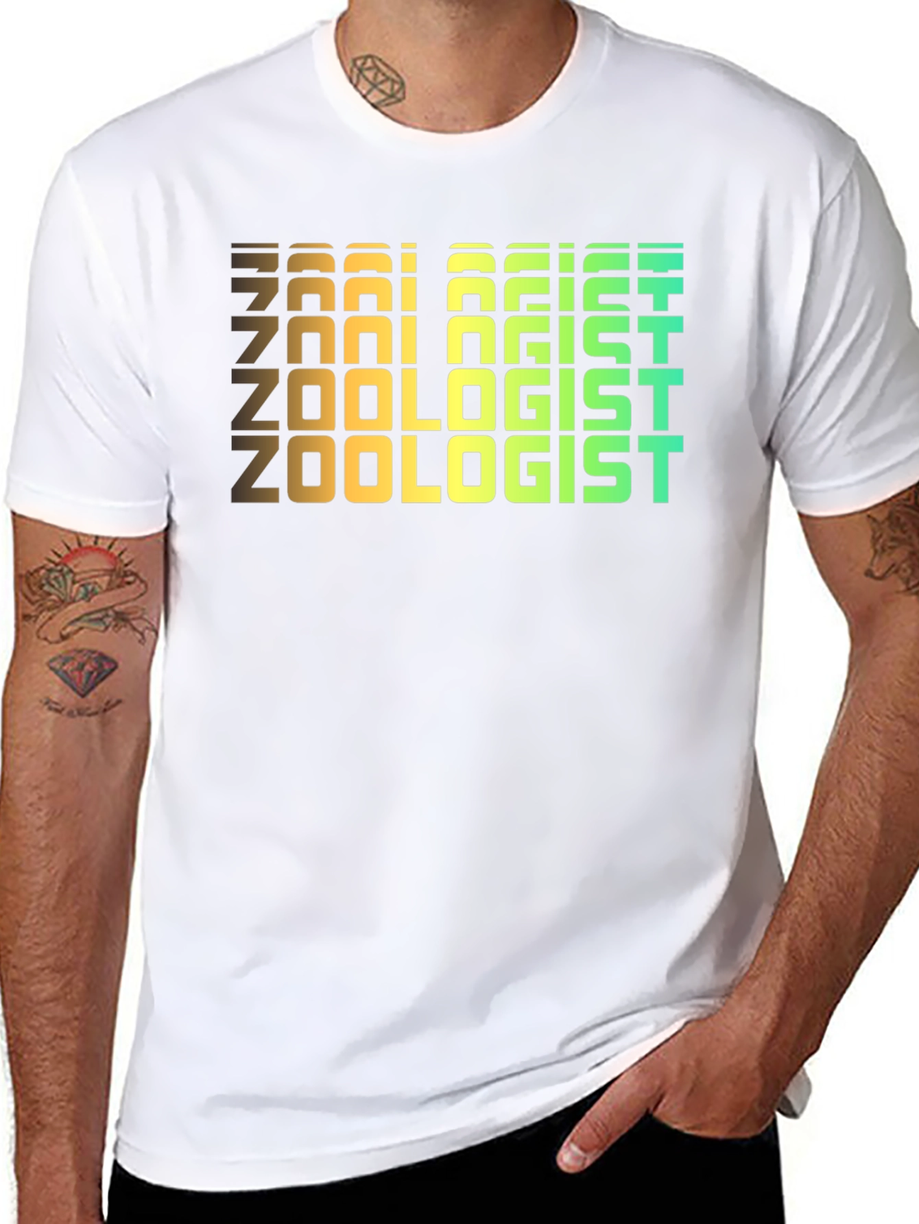 Zoologist Retro Text Black T-Shirt