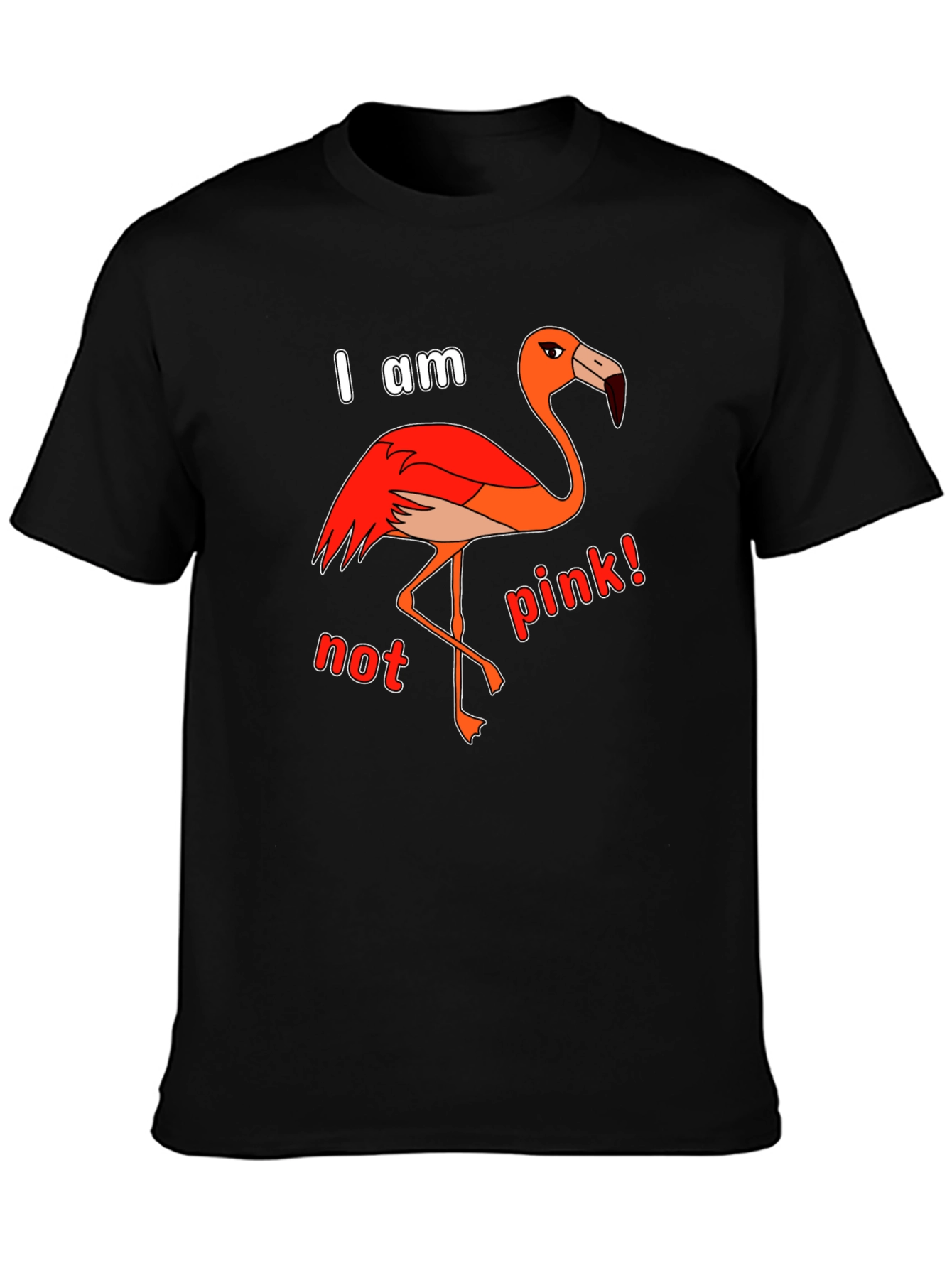 Funny Flamingo I Am Not Pink Graphic T-Shirt