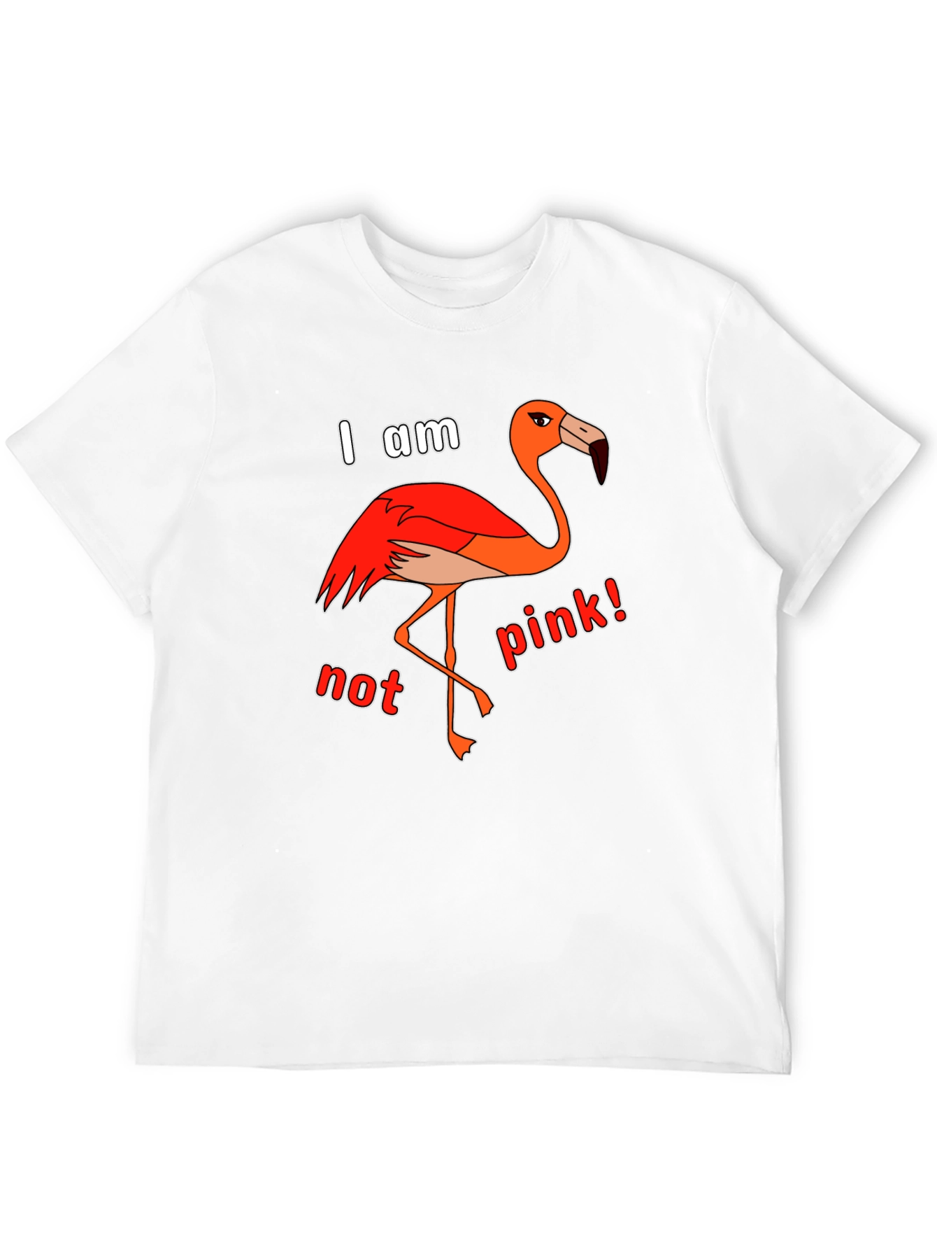 Funny Flamingo I Am Not Pink Graphic T-Shirt