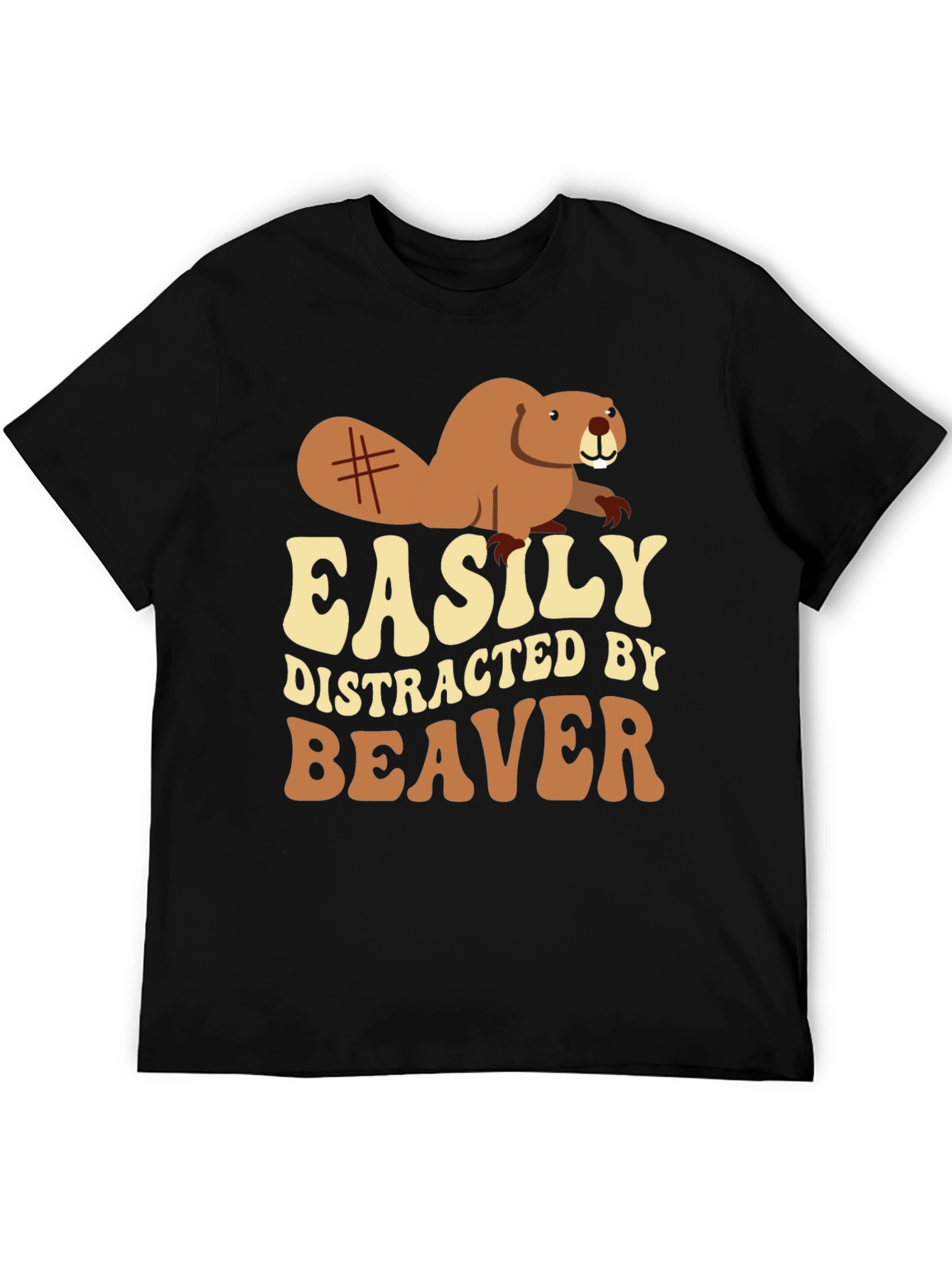 Easily Distracted by Beaver Graphic T-Shirt