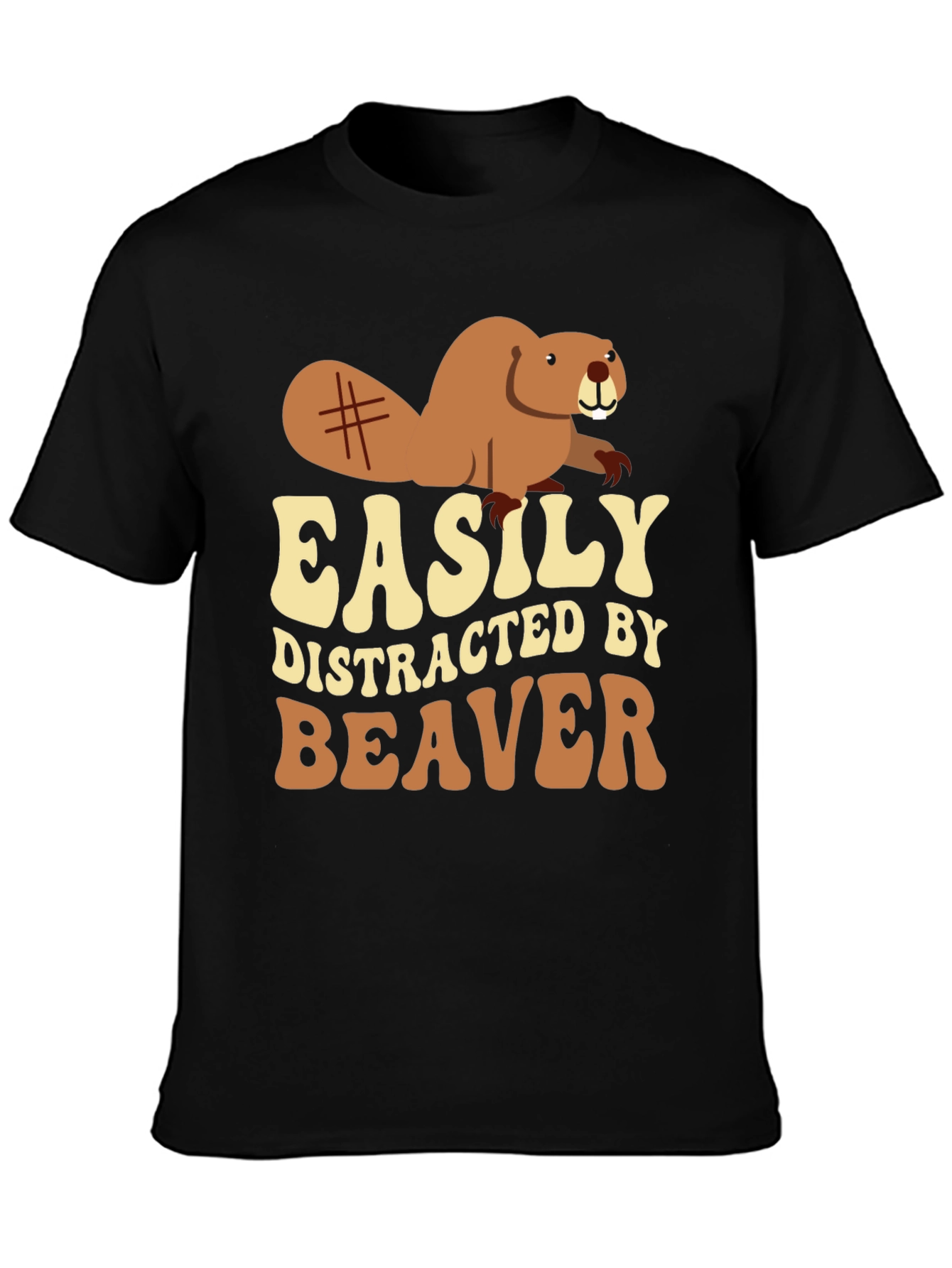 Easily Distracted by Beaver Graphic T-Shirt