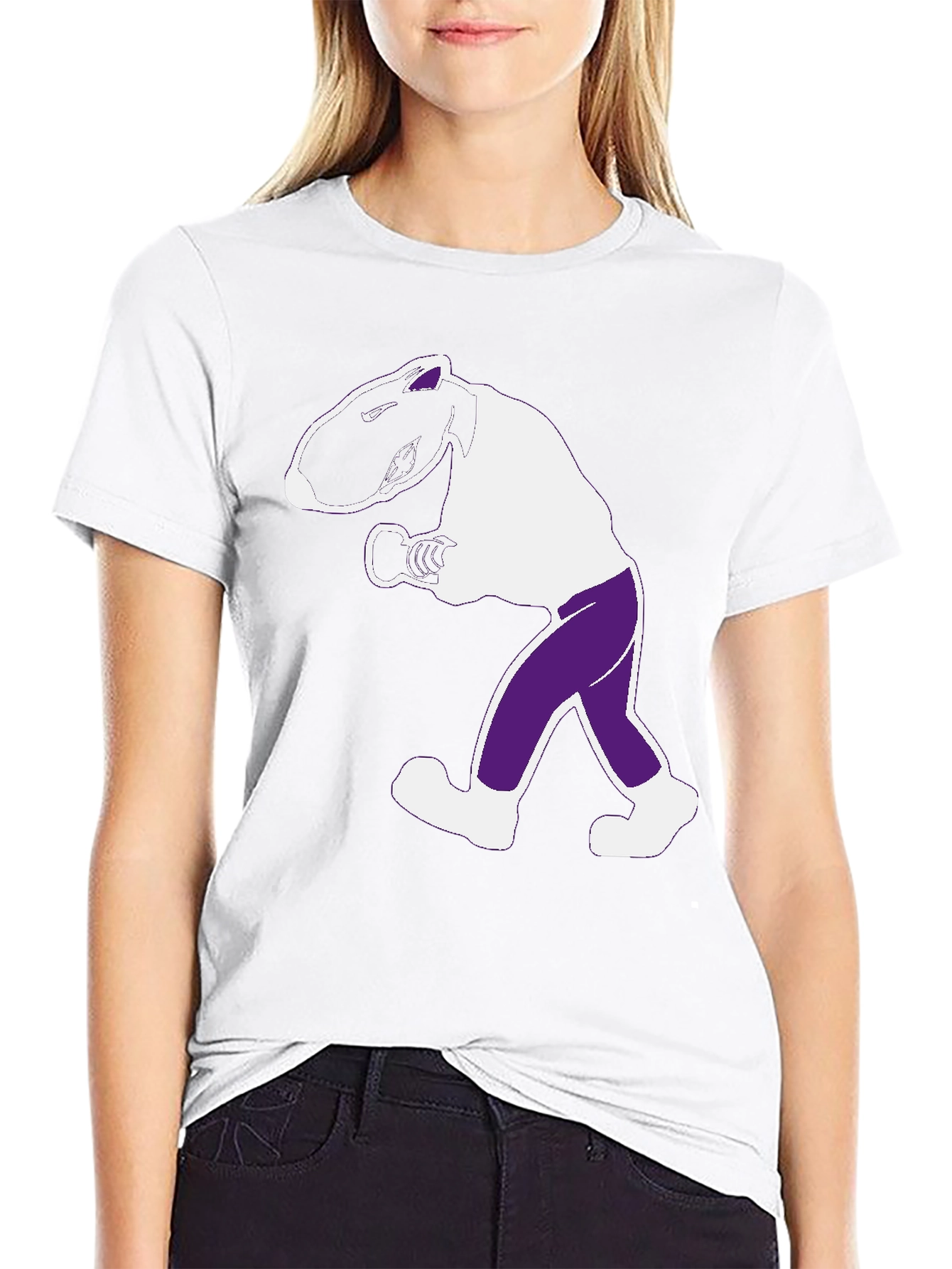 Funny Cartoon Animal Graphic Tee - Black