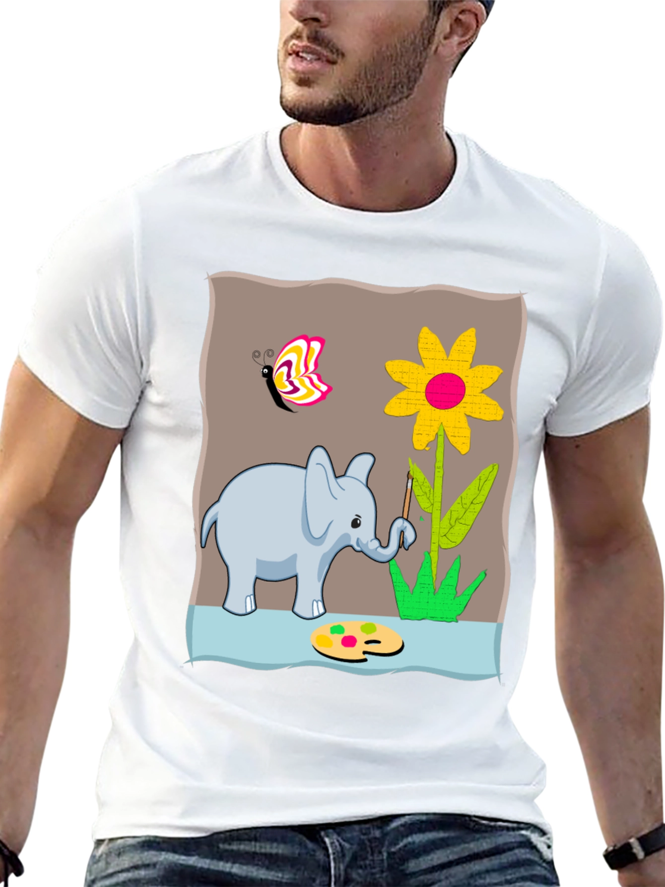 Elephant Artist Graphic T-Shirt