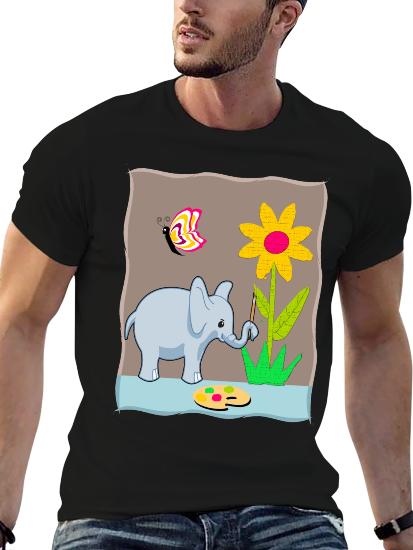 Elephant Artist Graphic T-Shirt