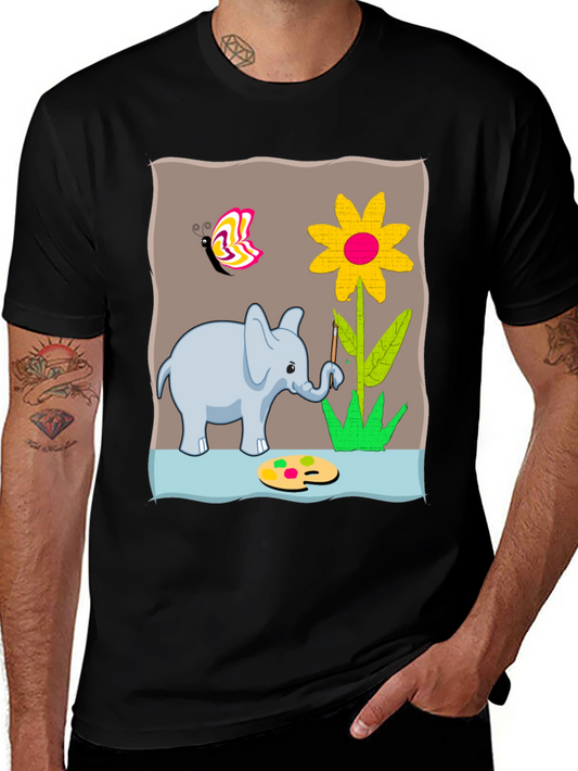 Elephant Artist Graphic T-Shirt