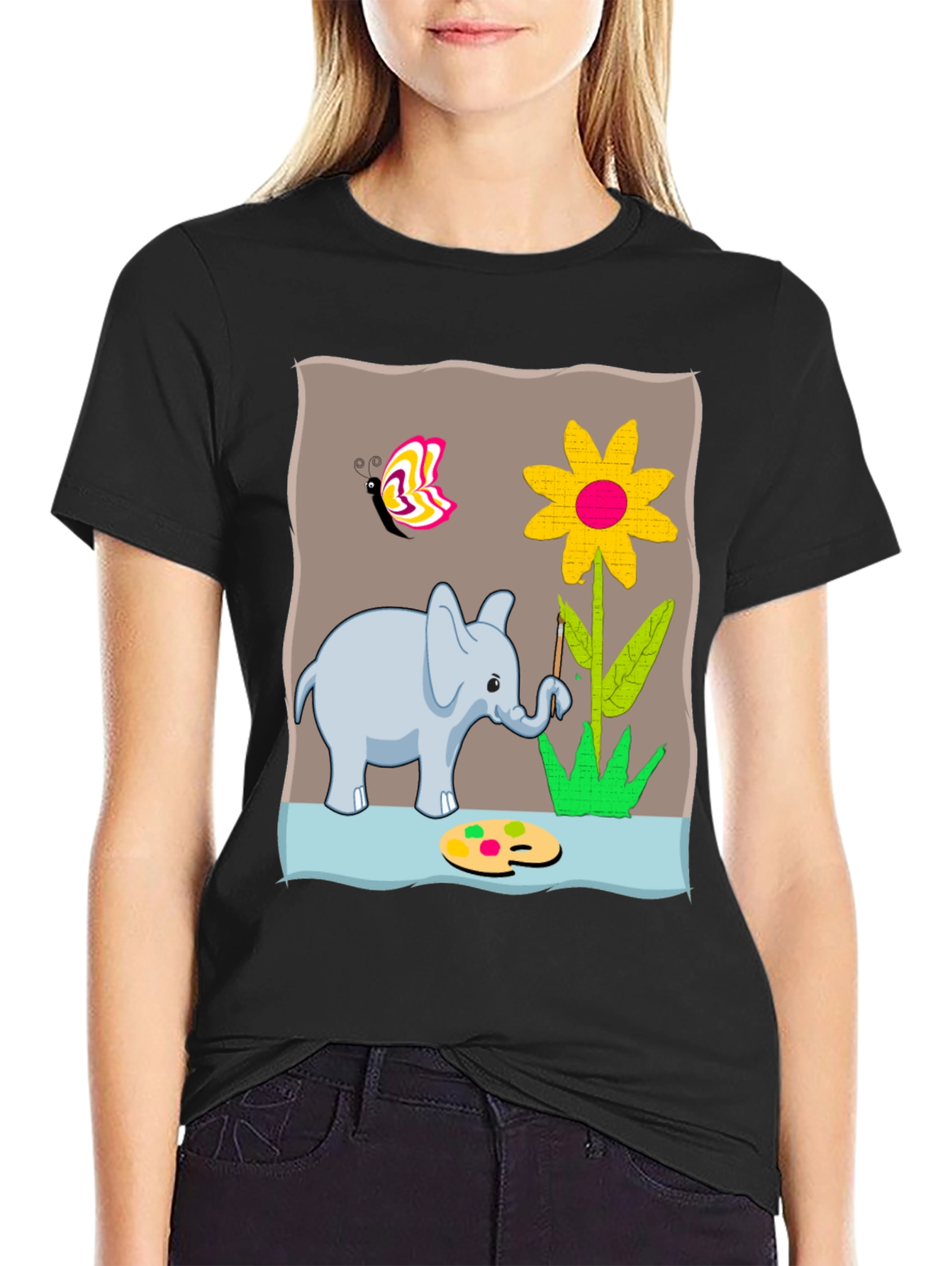 Elephant Artist Graphic T-Shirt