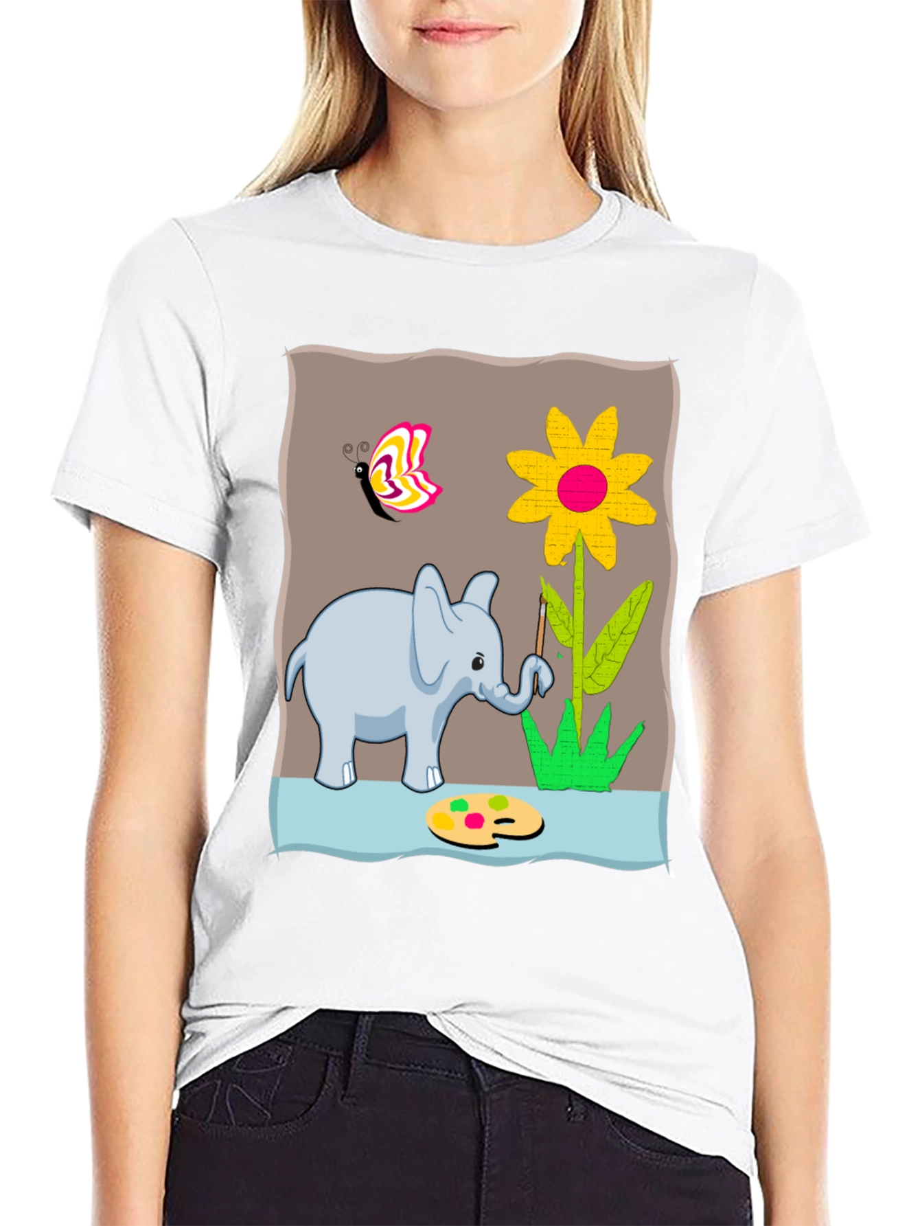 Elephant Artist Graphic T-Shirt