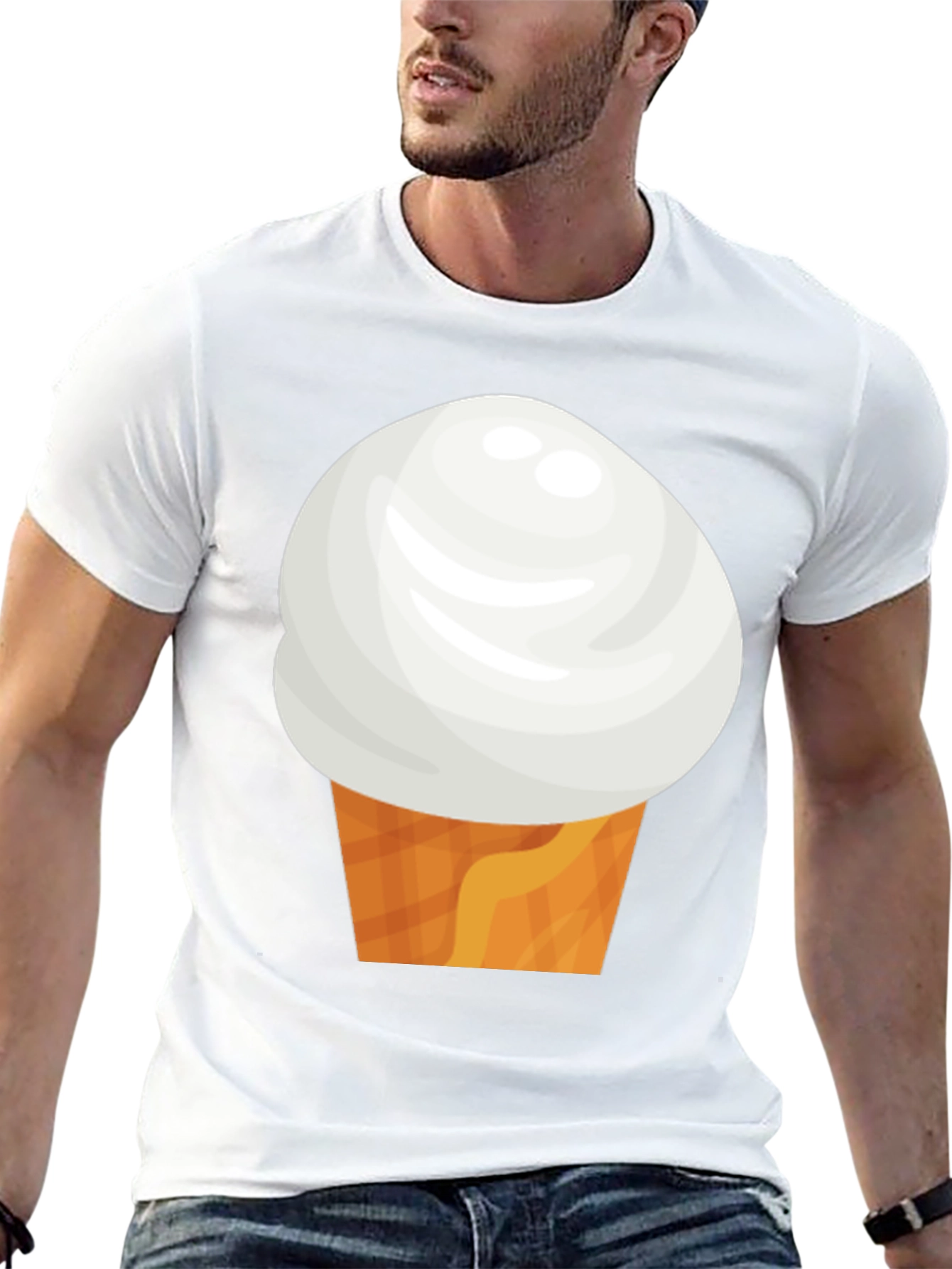Ice Cream Cone Graphic Tee - Black Casual Shirt